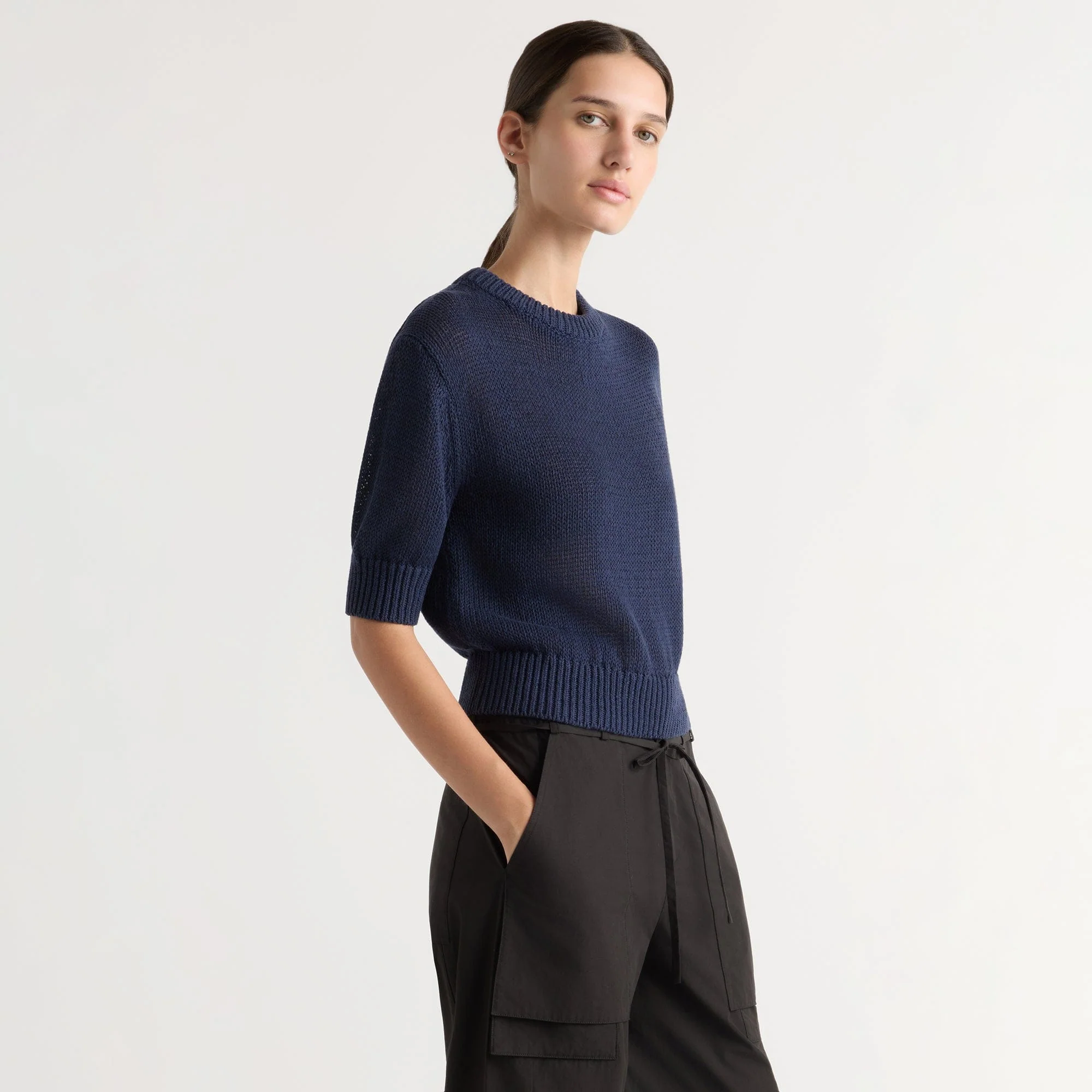 Heidi Pullover Short-Sleeve Knit Top