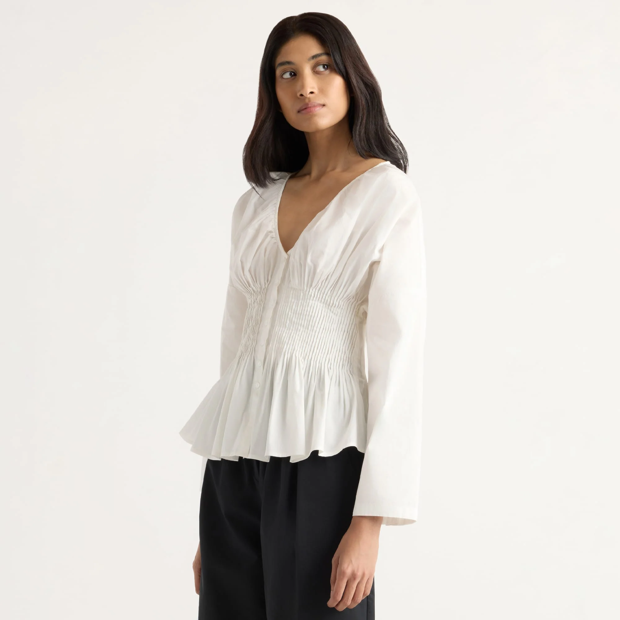Hiroko Pleated Sculpted Blouse