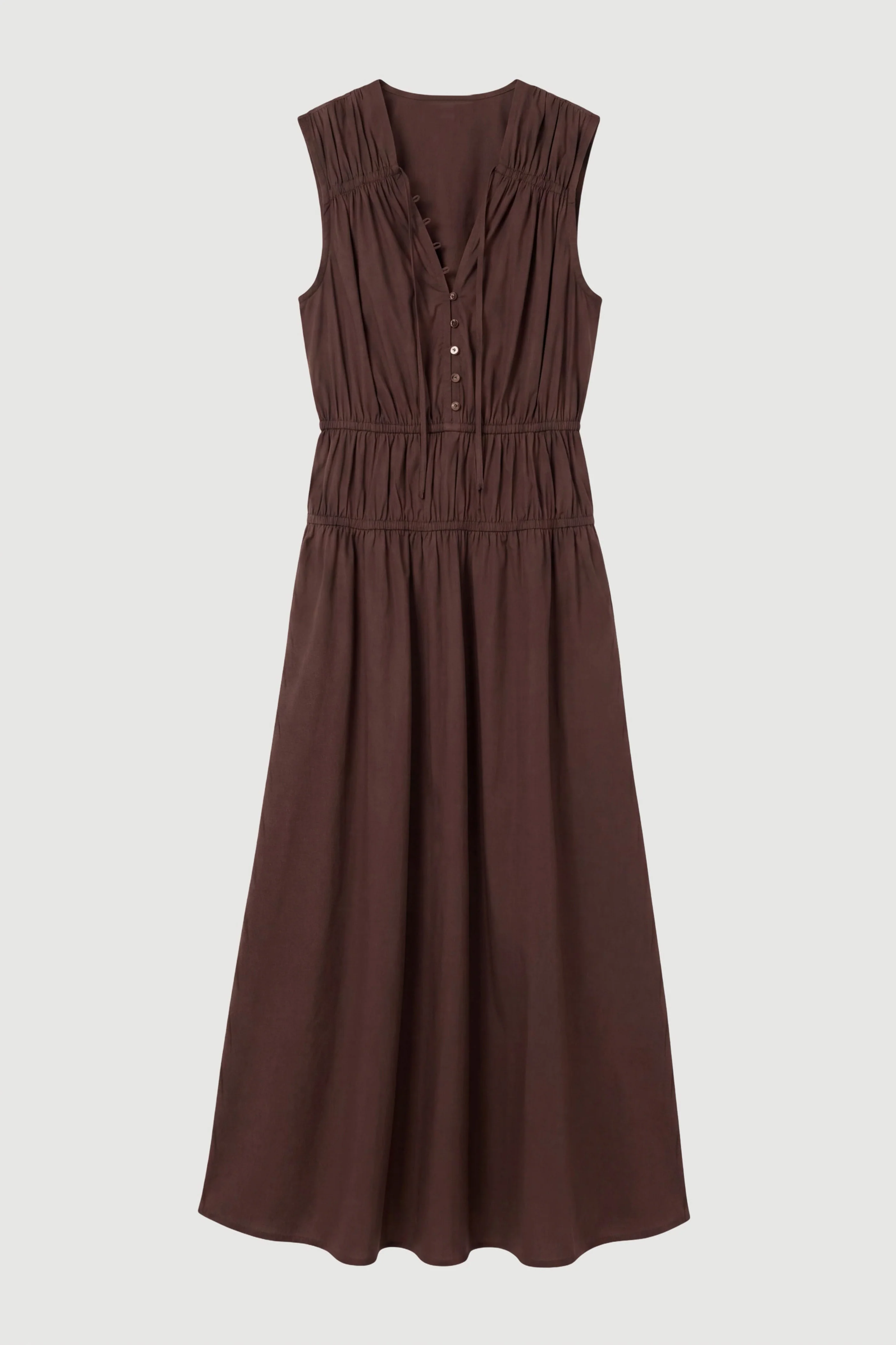 Iga Gathered Organic Cotton Maxi Dress - Image 8