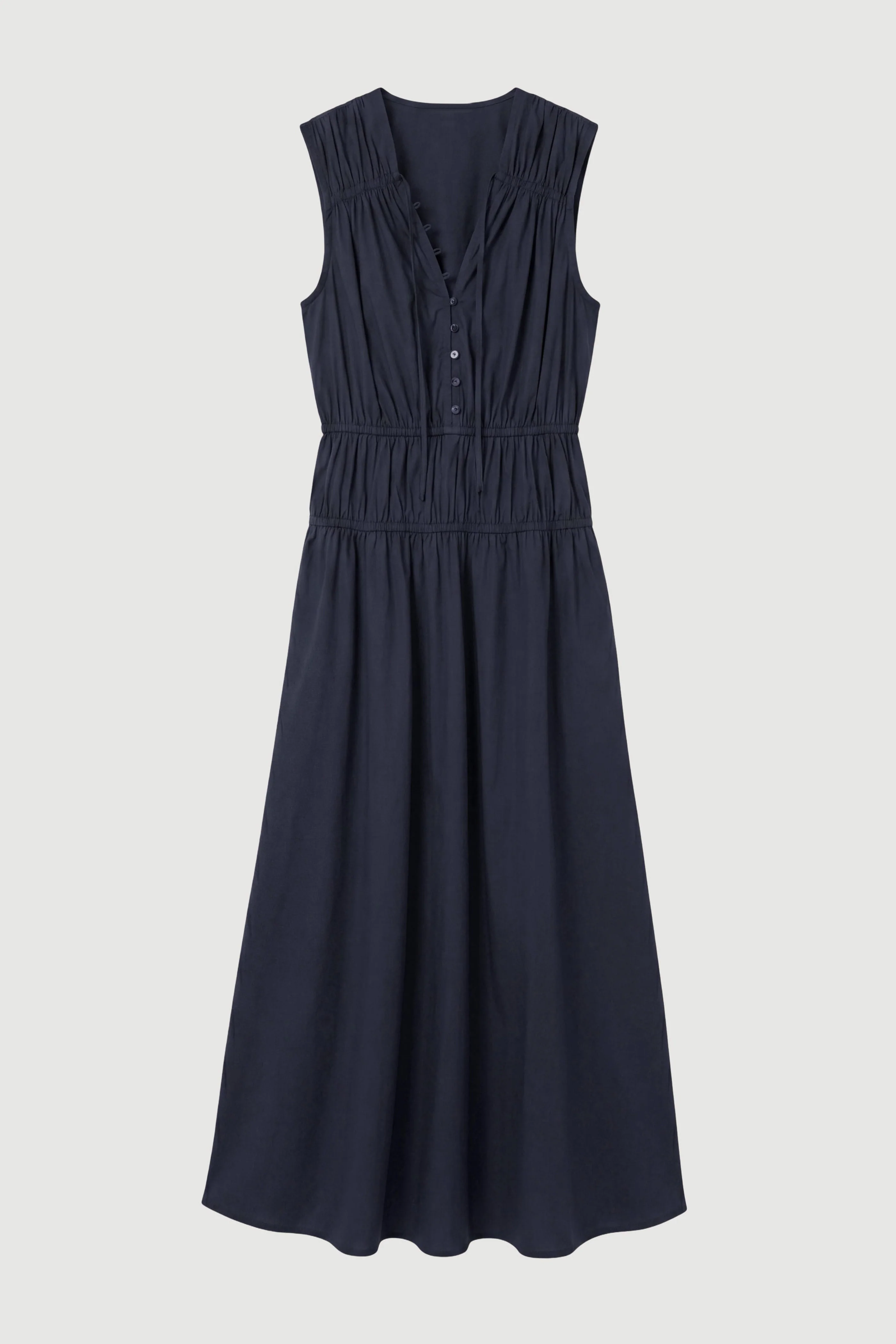 Iga Gathered Organic Cotton Maxi Dress - Image 9