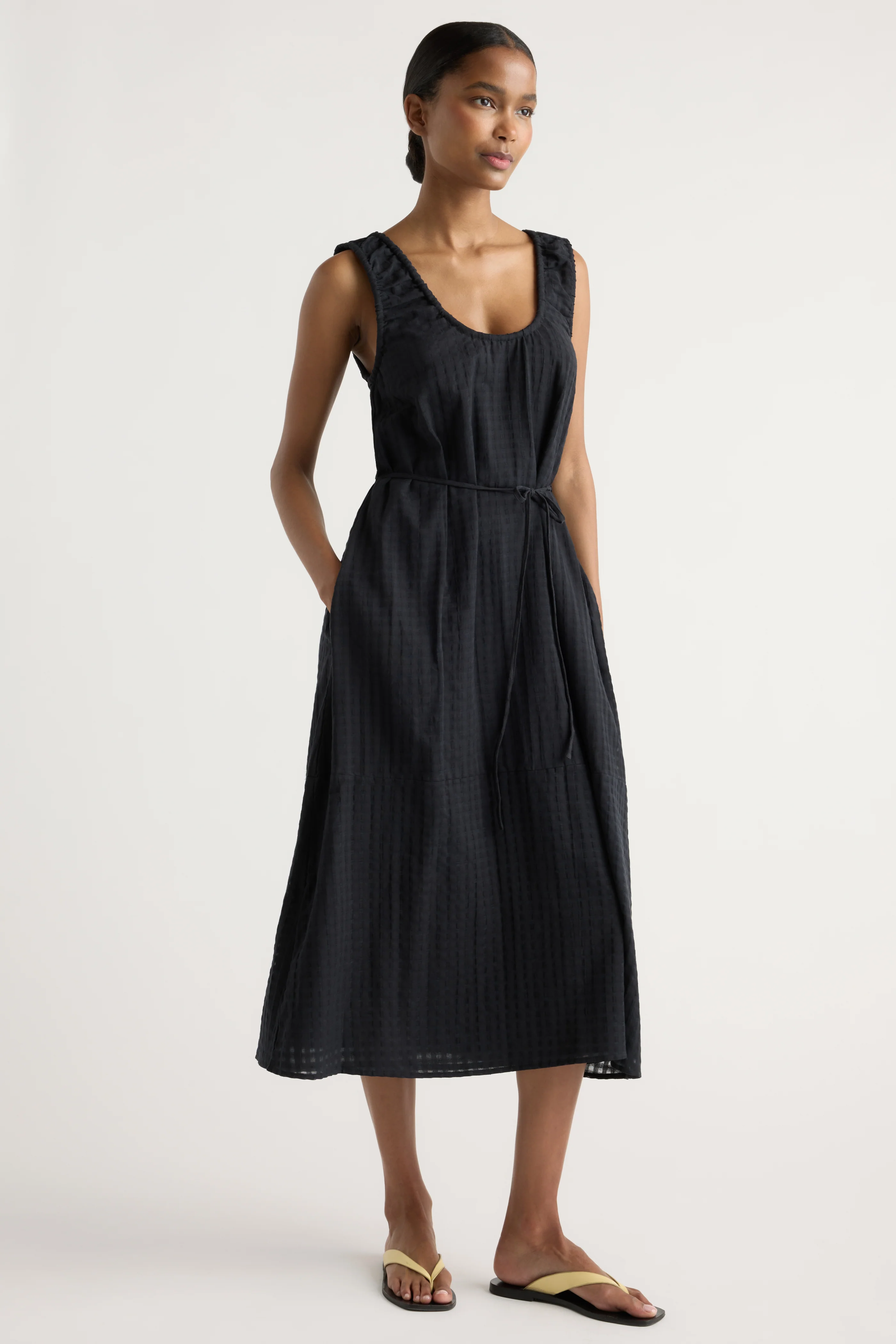 Imogen Organic Cotton U-Neck Gingham Dress - Image 2