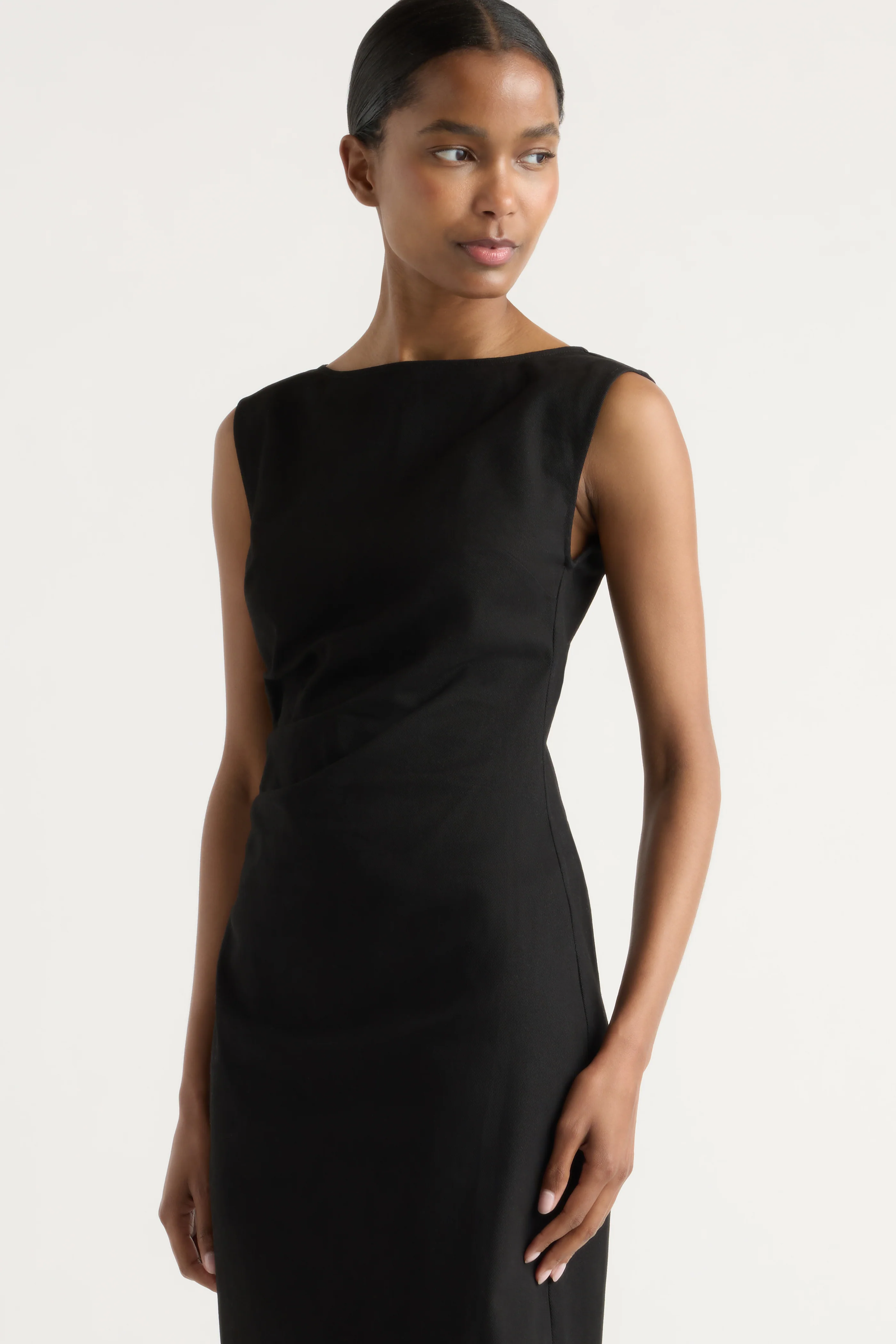 Inari Cotton Twill Boat-Neck Dress - Image 3