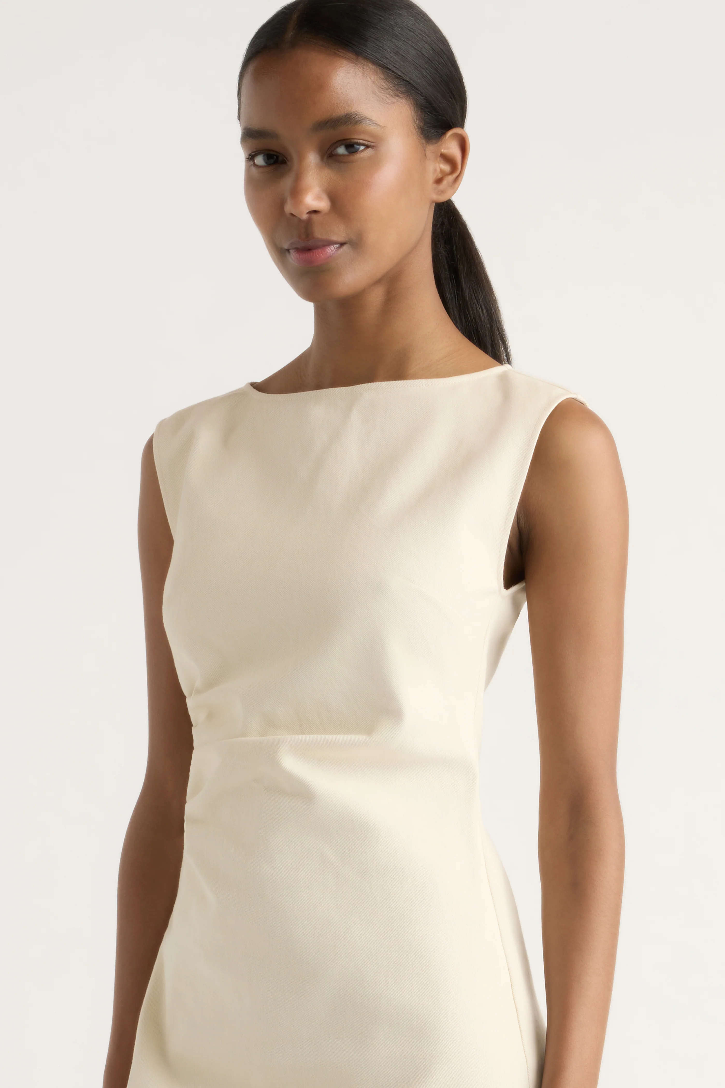 Inari Cotton Twill Boat-Neck Dress - Image 3