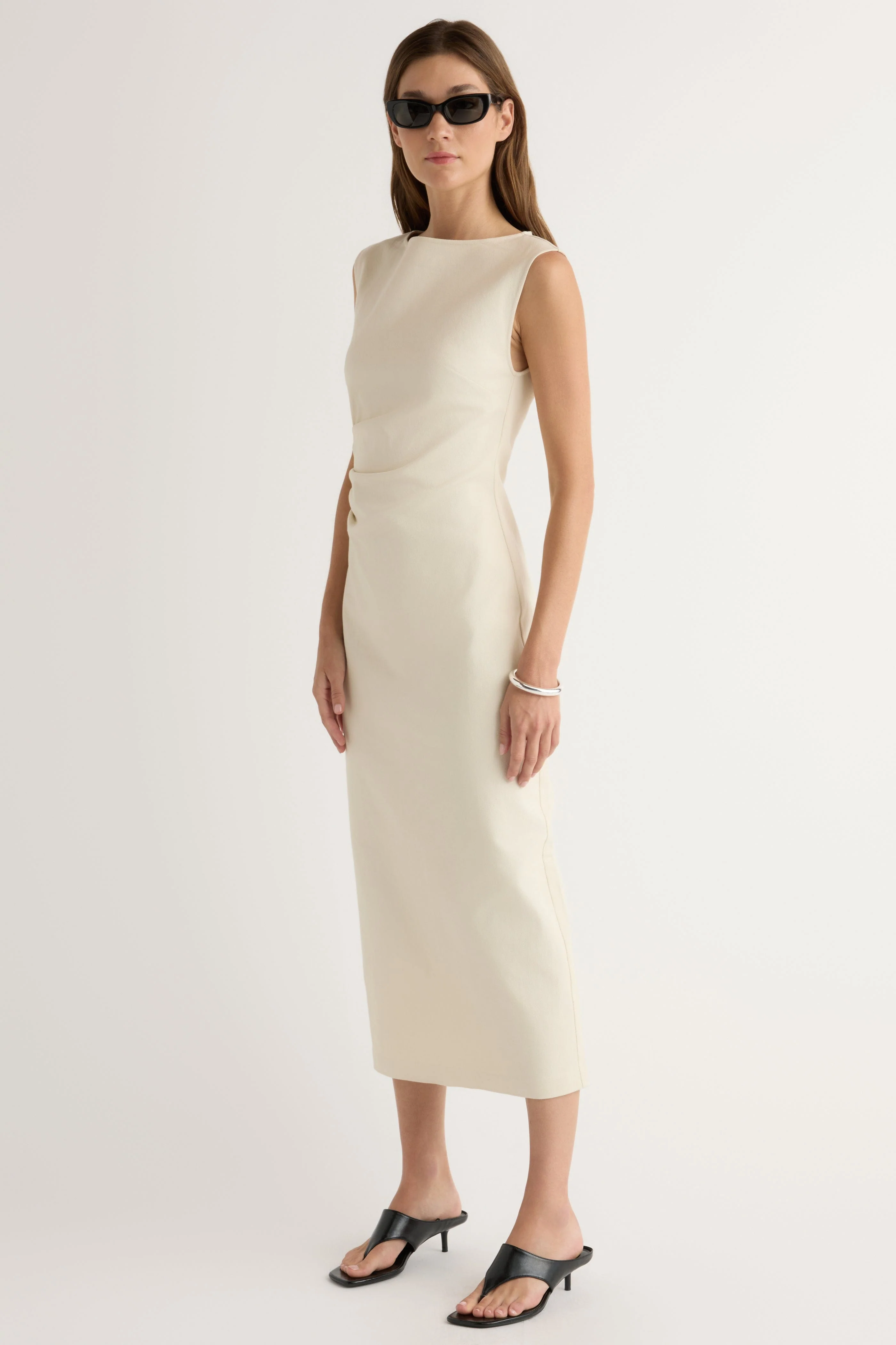 Inari Cotton Twill Boat-Neck Dress - Image 6