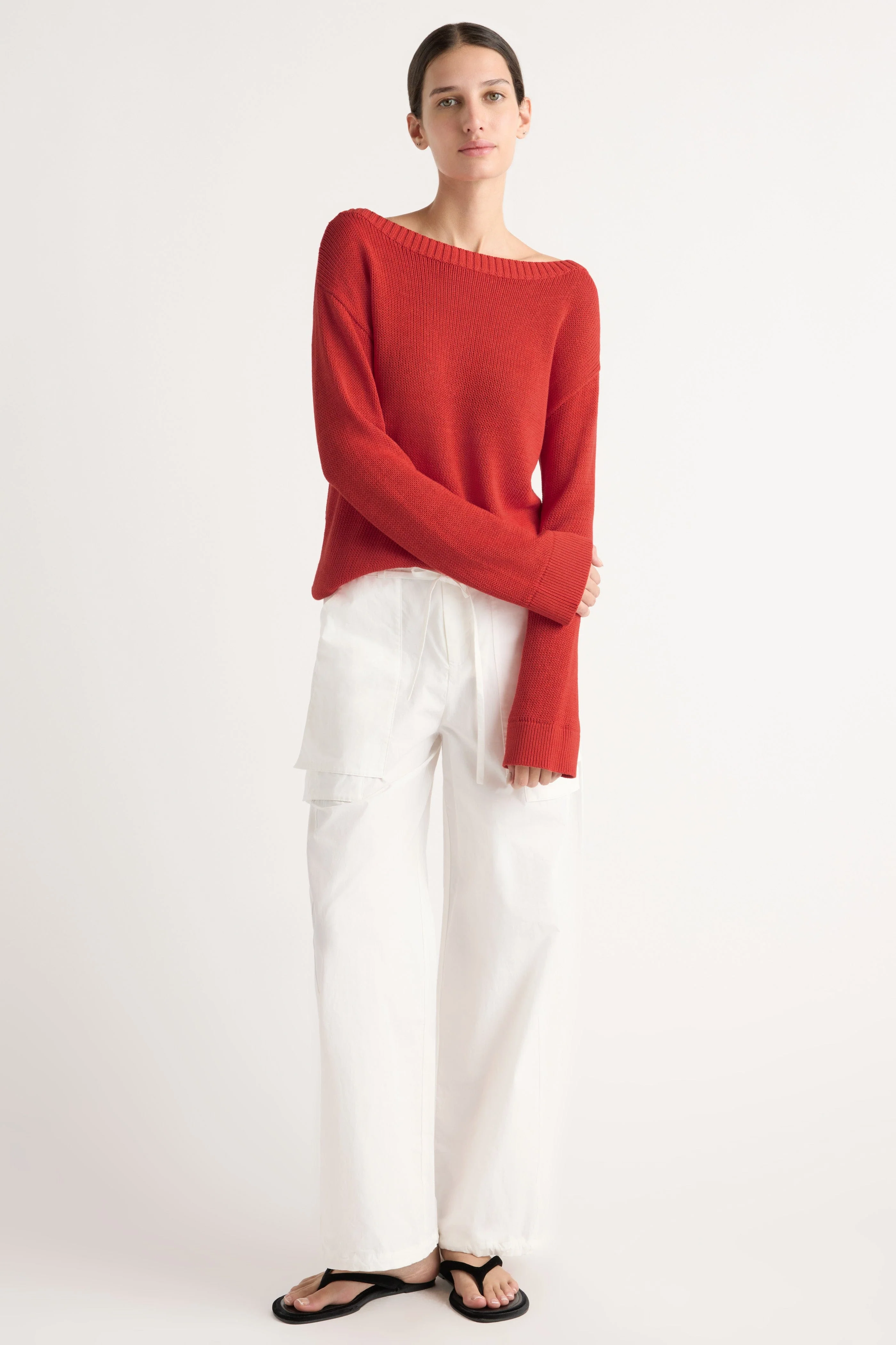 Isabel Open-Knit Boat-Neck Sweater - Image 3