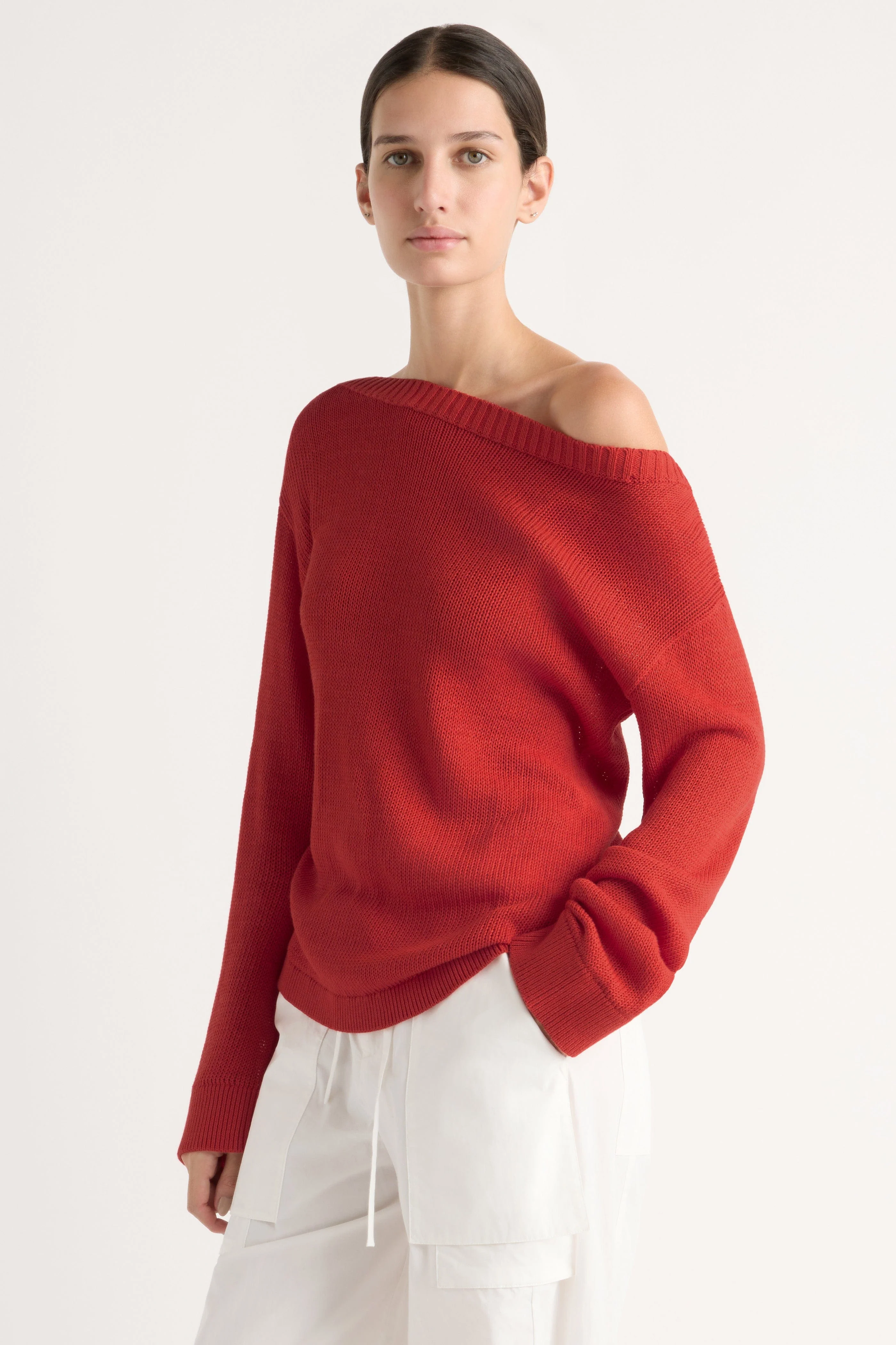 Isabel Open-Knit Boat-Neck Sweater - Image 4