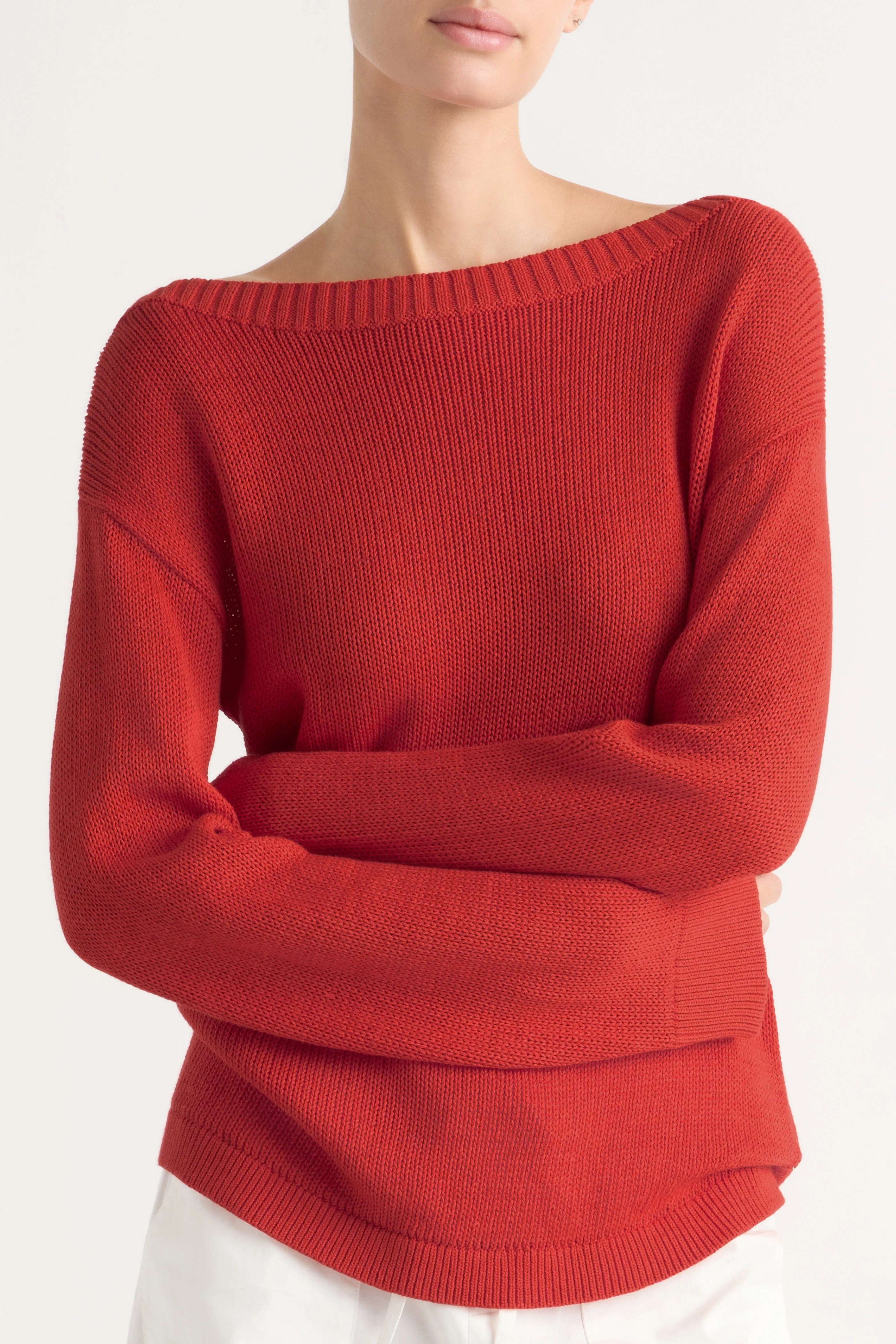 Isabel Open-Knit Boat-Neck Sweater - Image 5
