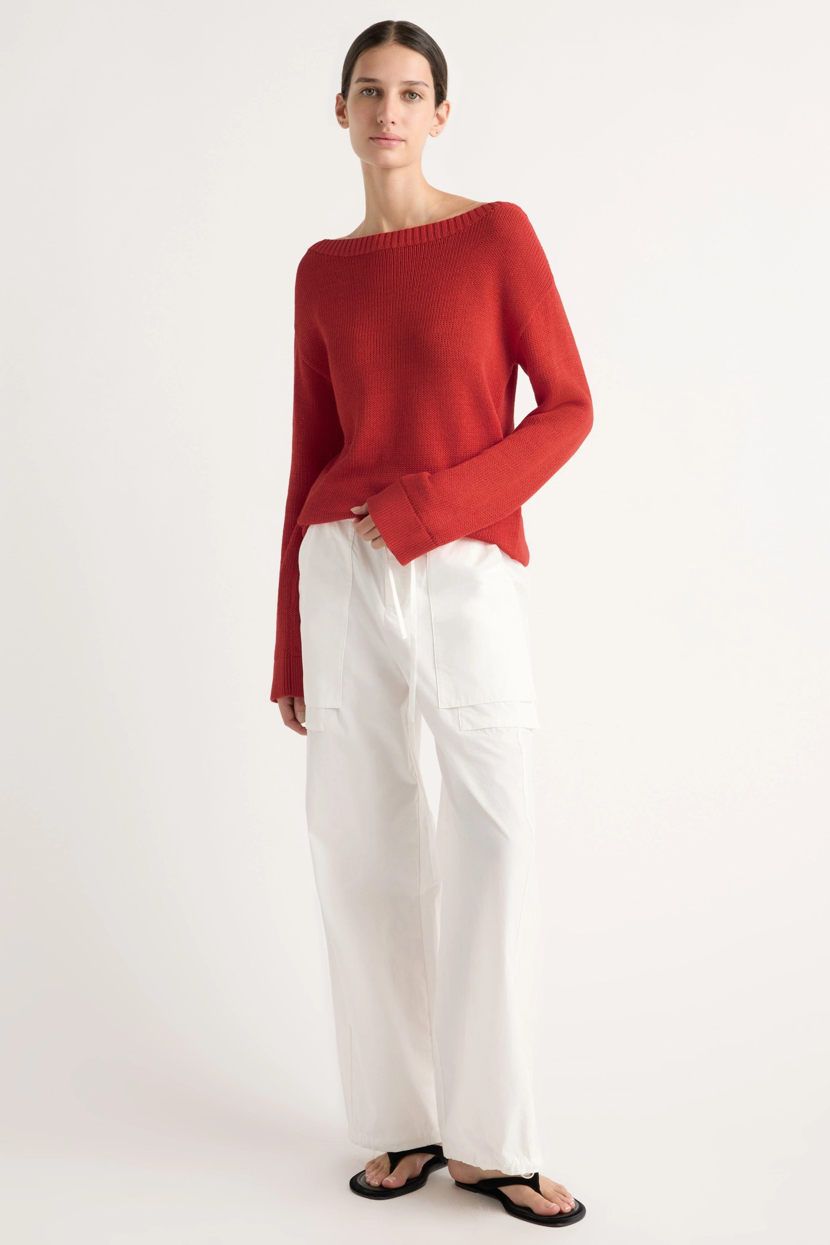 Isabel Open-Knit Boat-Neck Sweater - Image 6