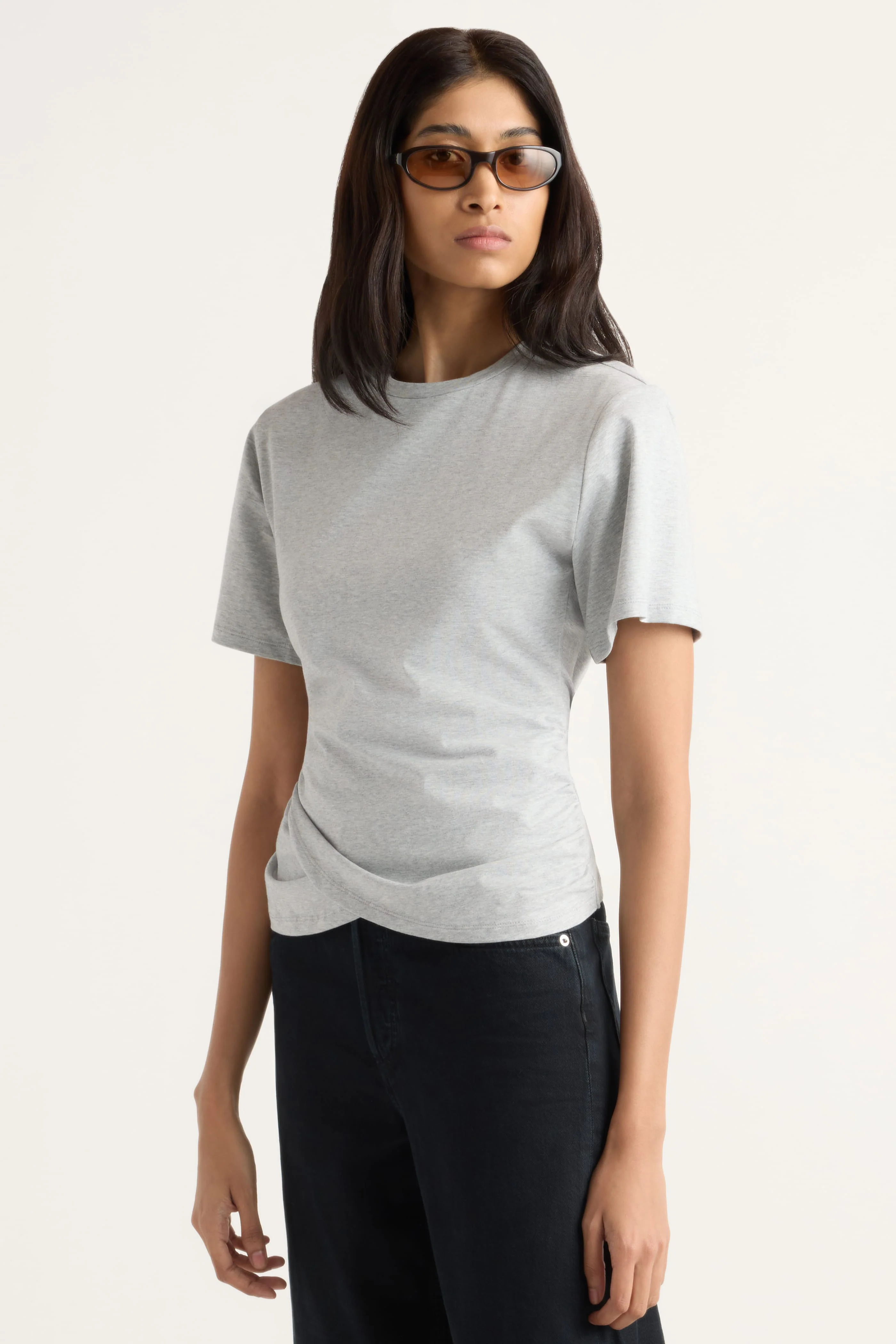 Janette Front-Wrap Jersey Tee - Image 2