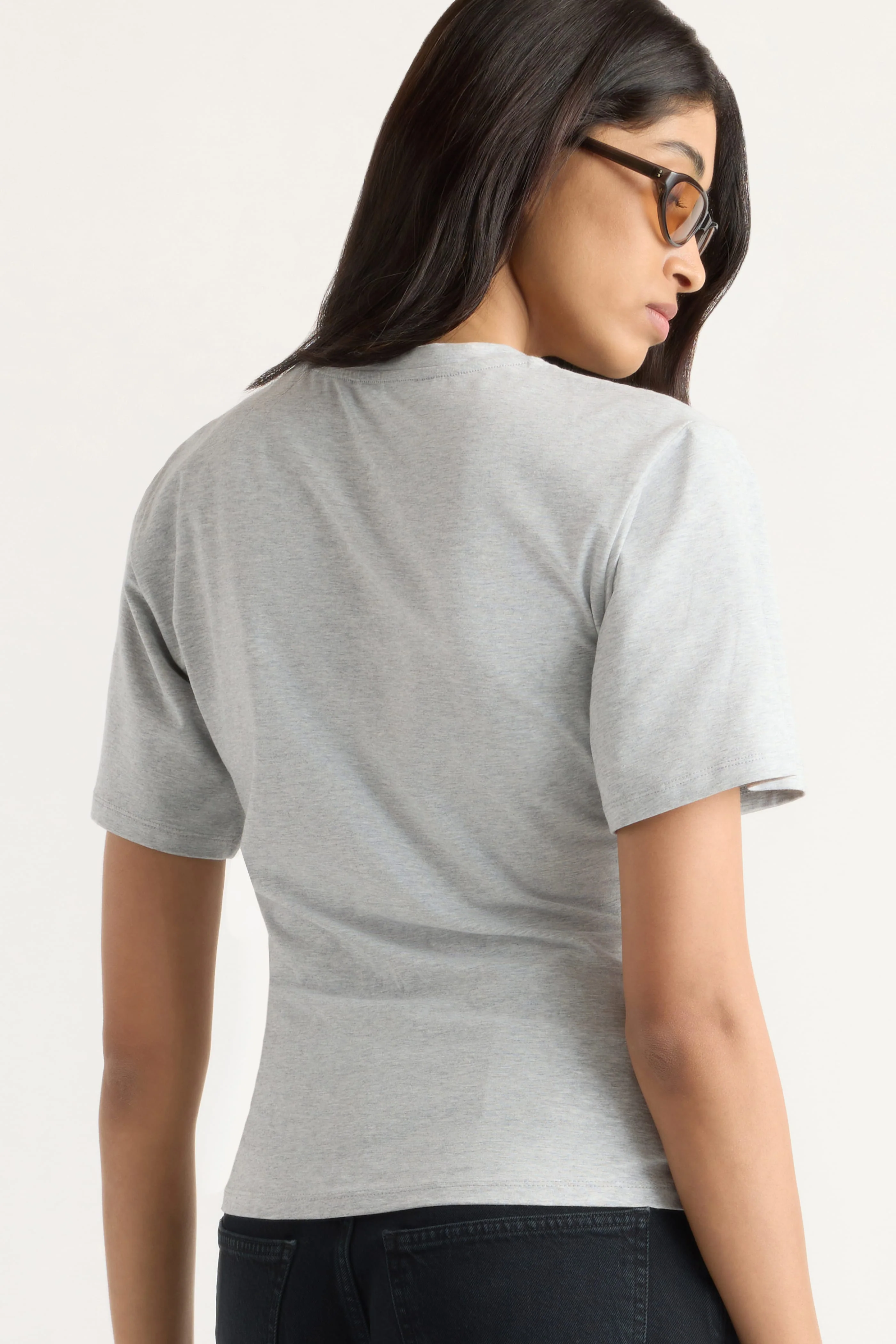 Janette Front-Wrap Jersey Tee - Image 6