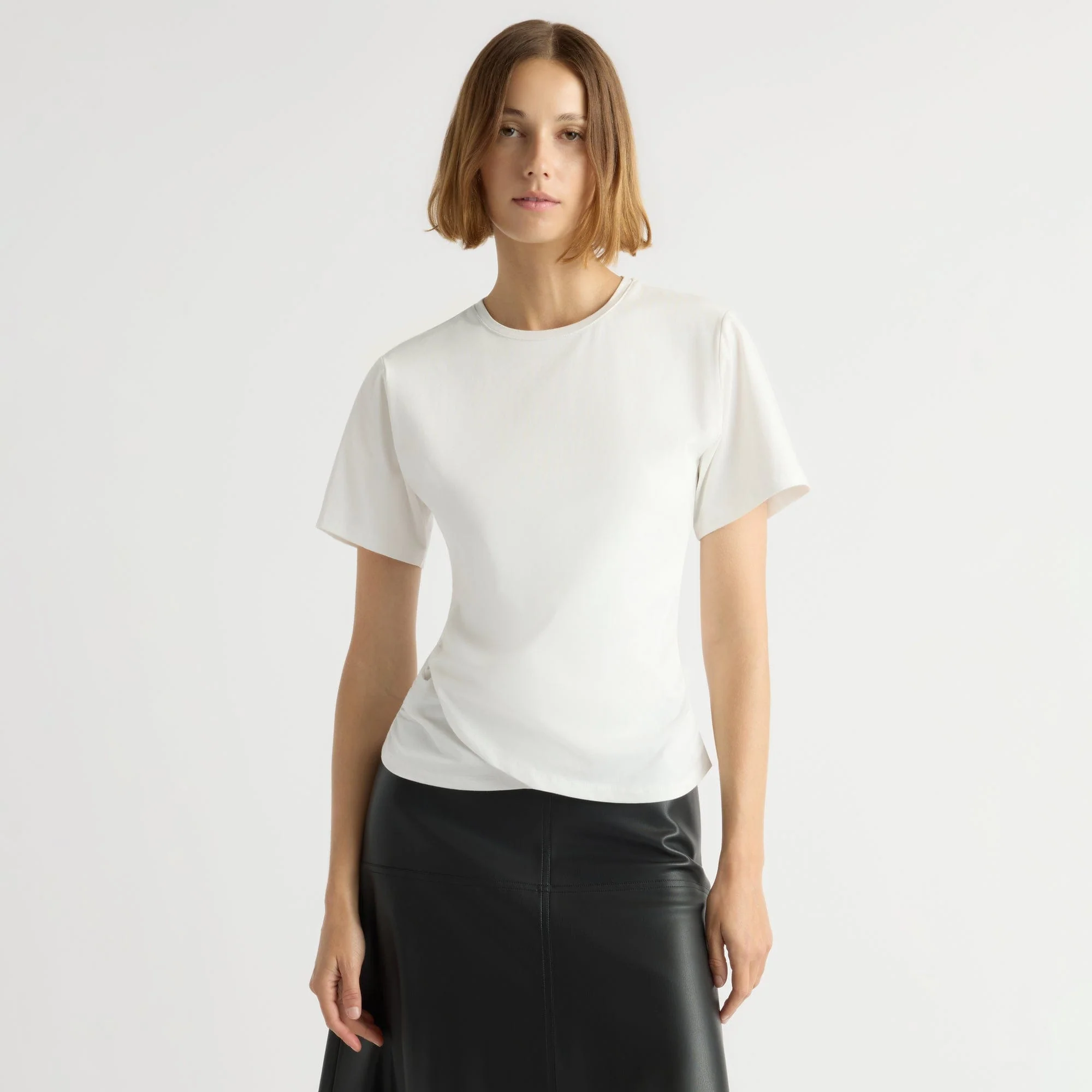 Janette Front-Wrap Jersey Tee