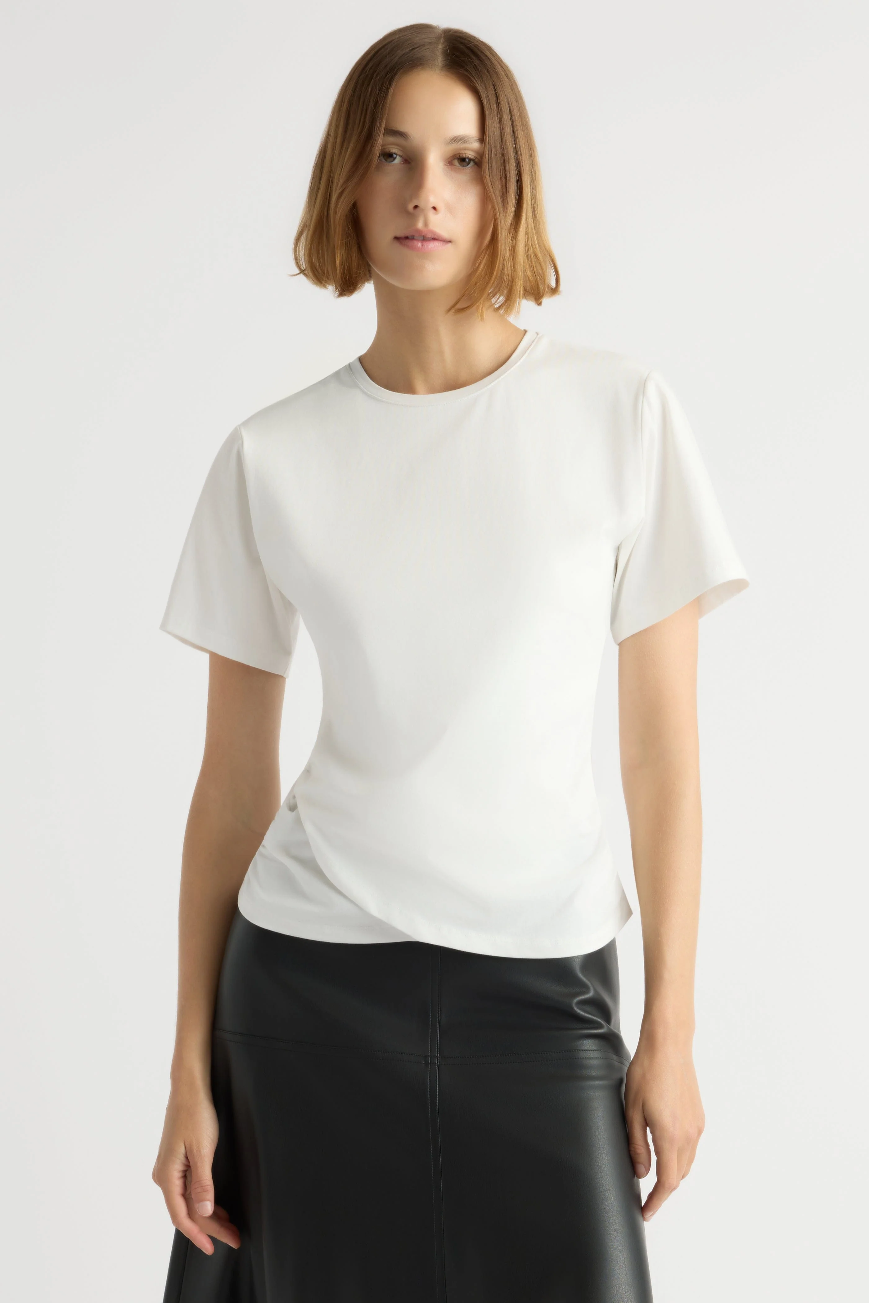 Janette Front-Wrap Jersey Tee - Image 2