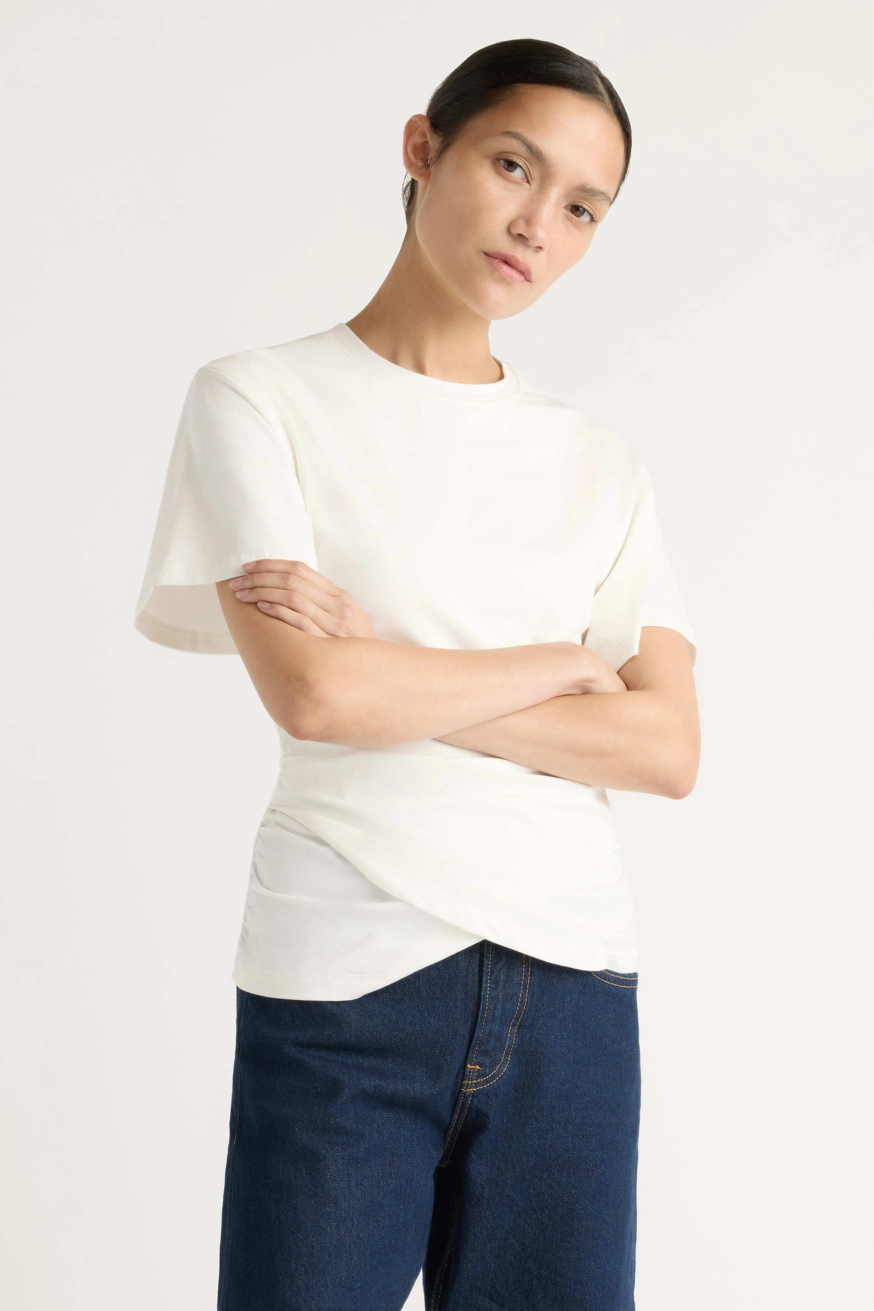 Janette Front-Wrap Jersey Tee - Image 5