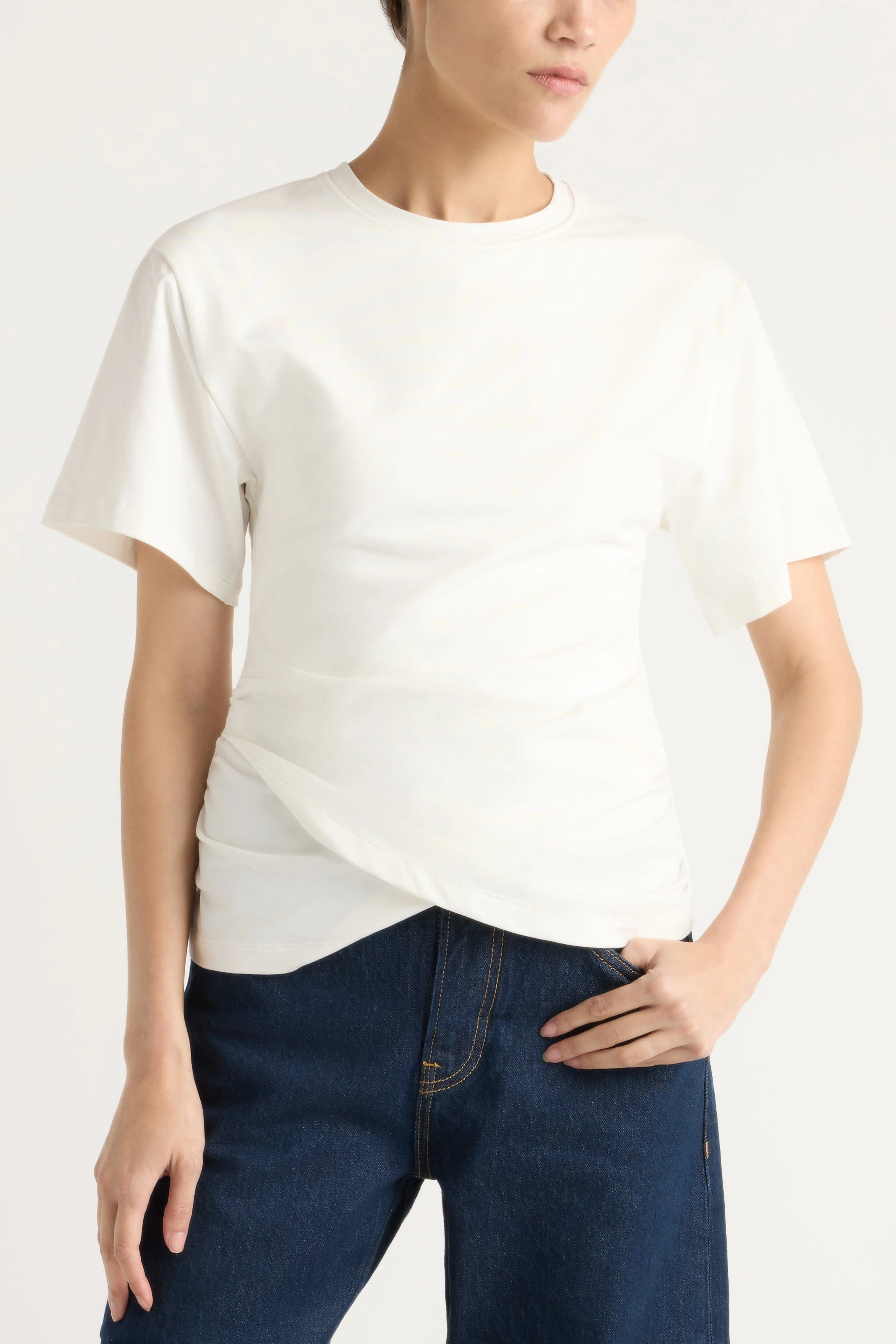 Janette Front-Wrap Jersey Tee - Image 7