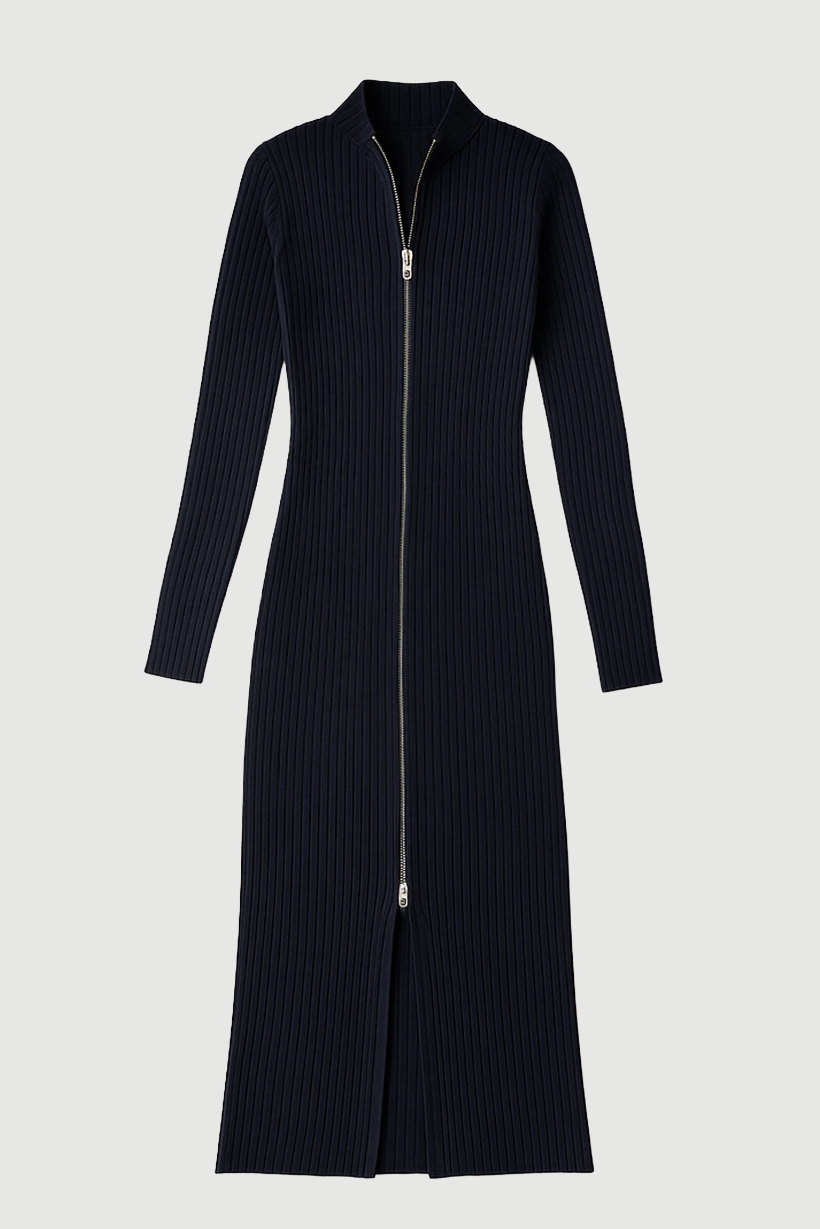 Janne Ribbed Two-Way Zip Sweater Dress - Image 9
