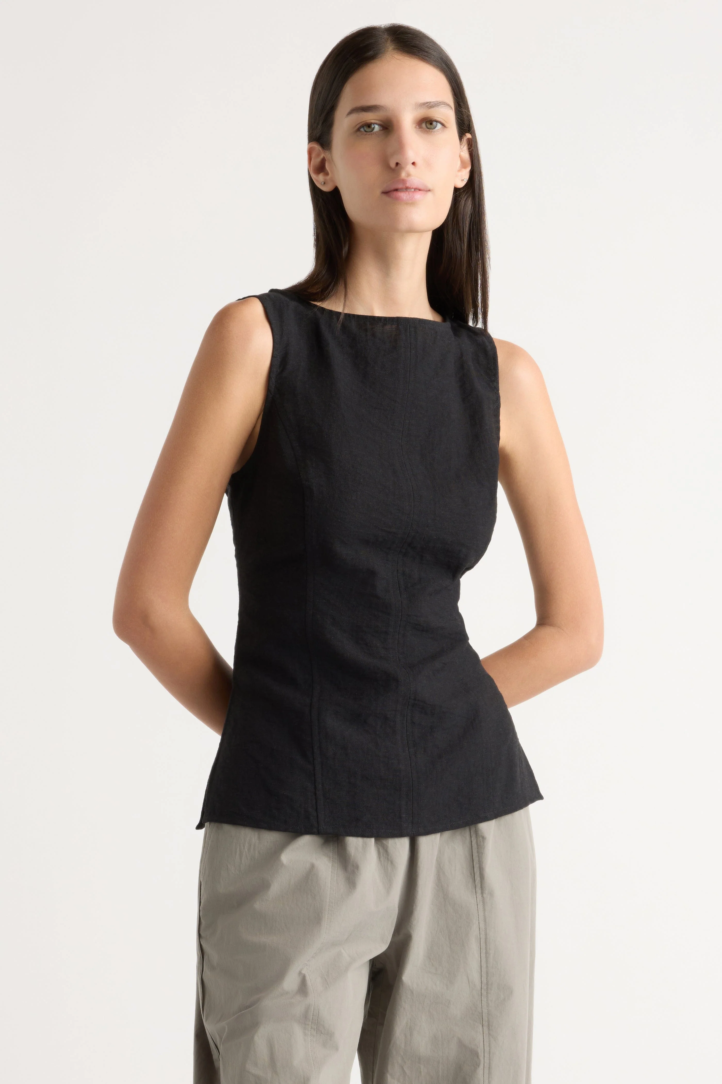Jeannie Split-Hem Sleeveless Blouse - Image 2
