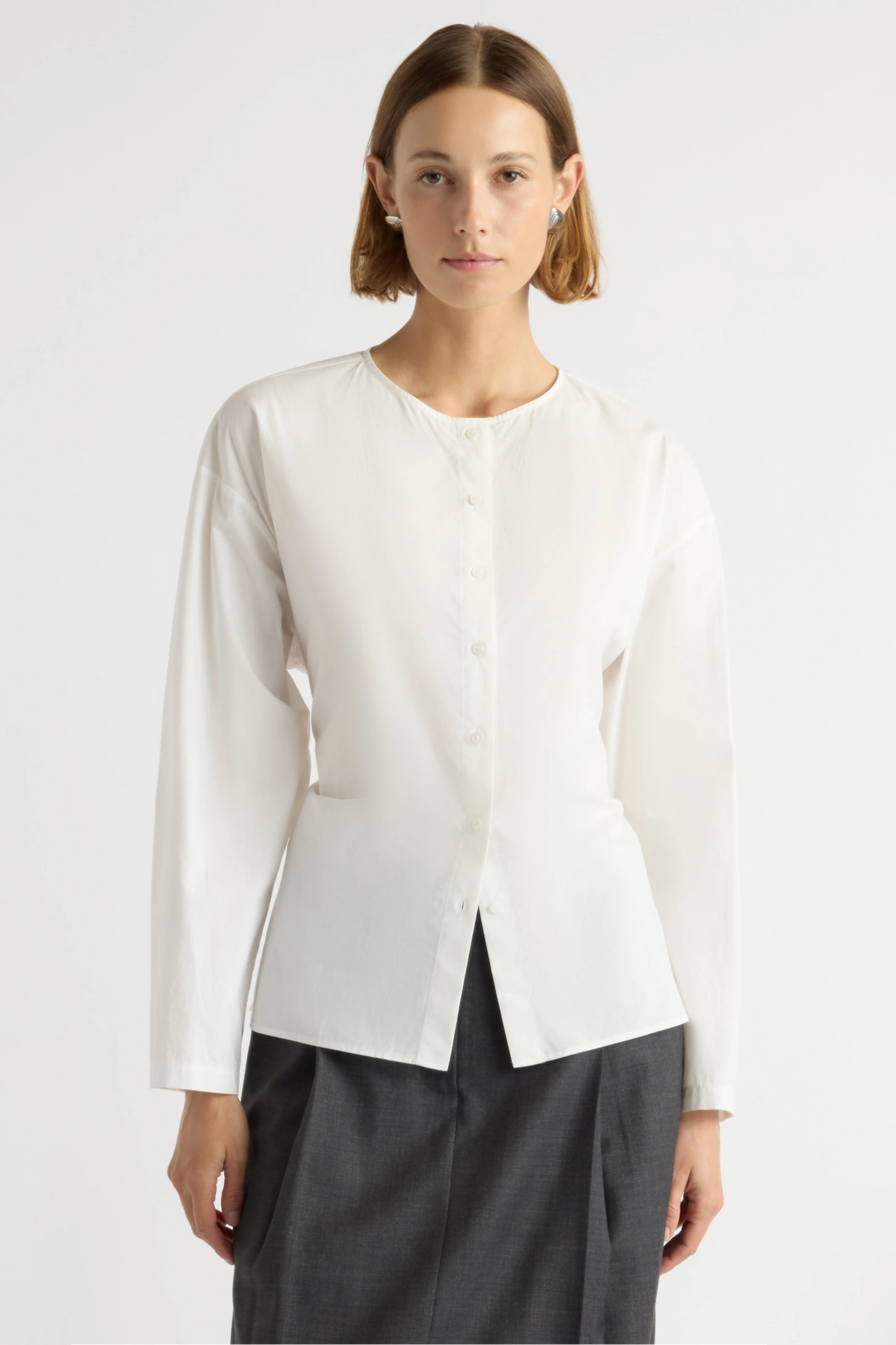 Jinsol Cinch-Waist Cotton Poplin Blouse - Image 2