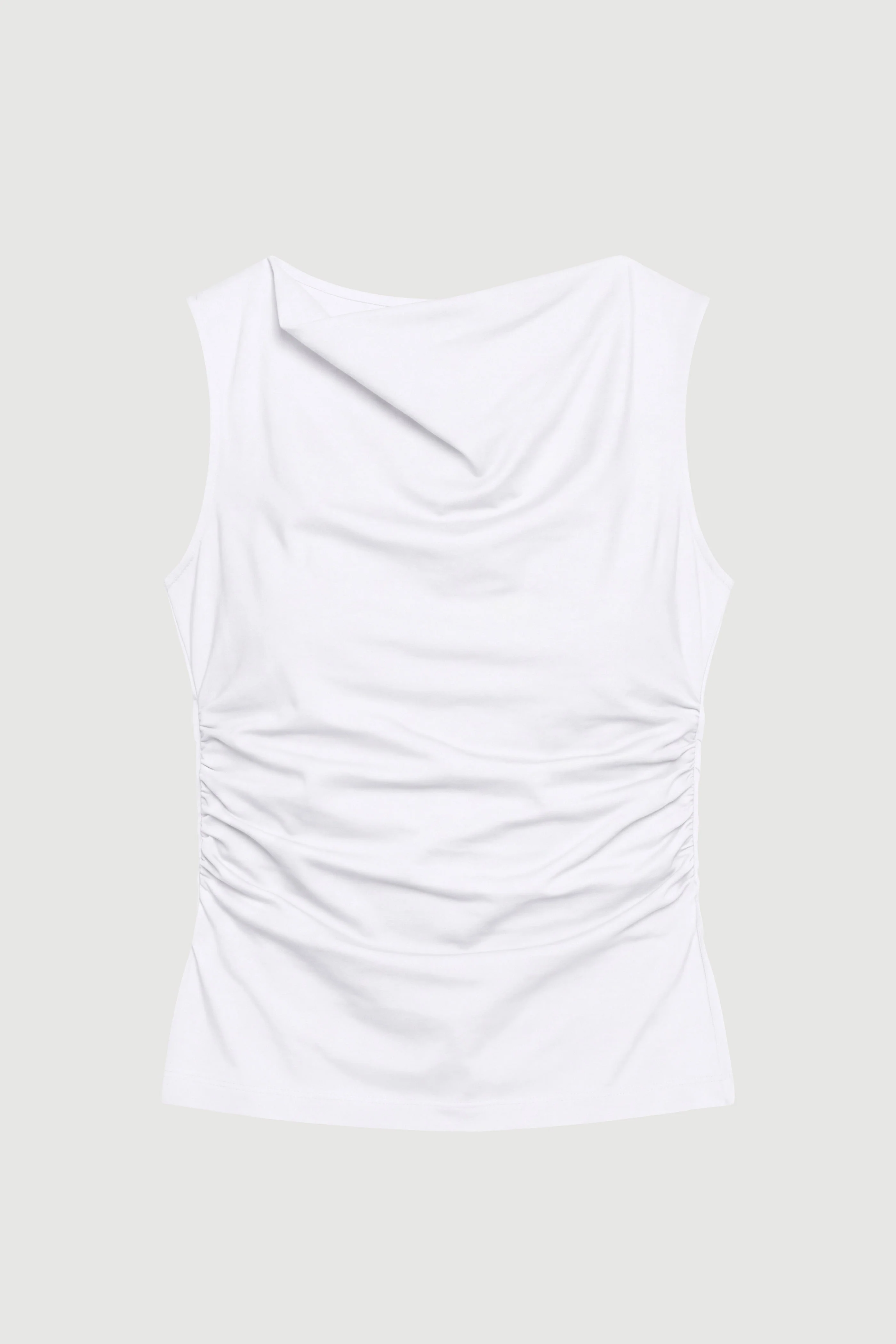 Josie Shirred-Side Cowl-Neck Tee - Image 7