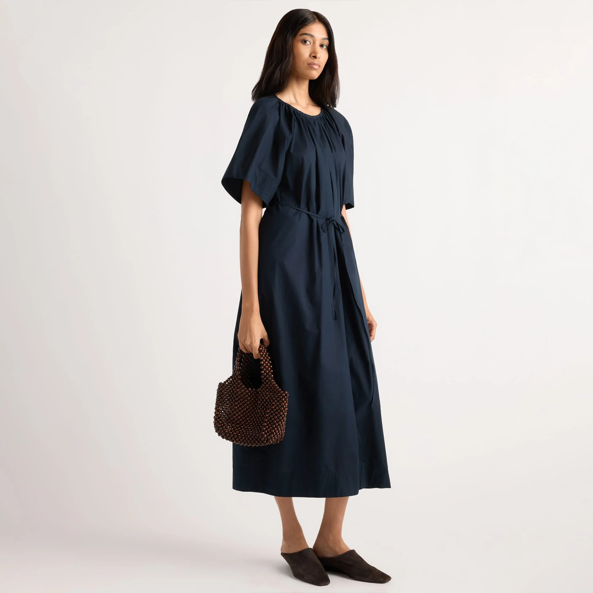 Katya Cotton Poplin Tie-Waist Dress