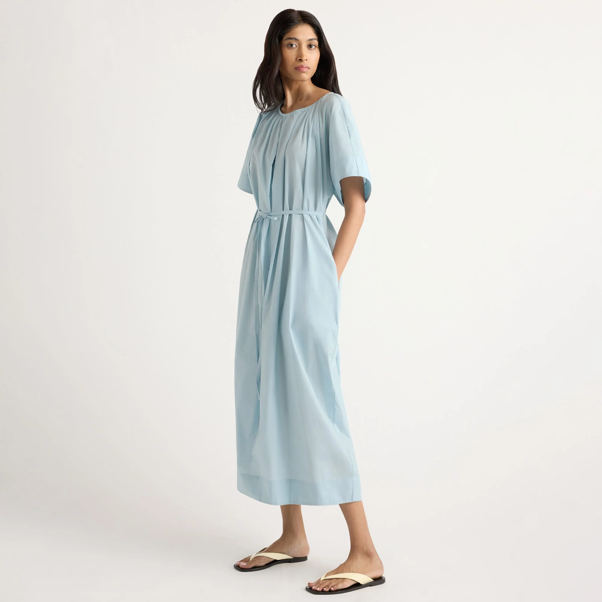 Katya Cotton Poplin Tie-Waist Dress