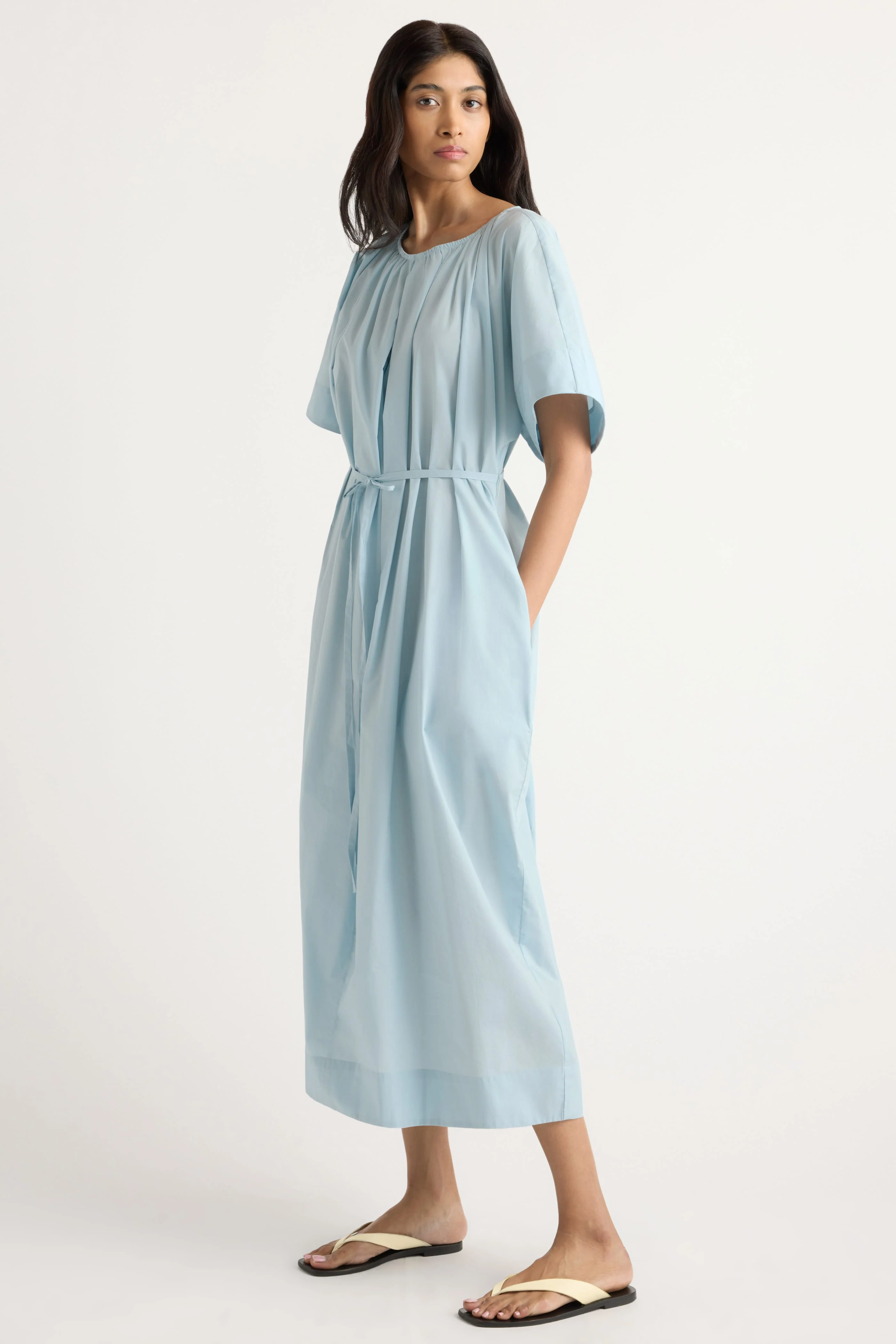 Katya Cotton Poplin Tie-Waist Dress - Image 2