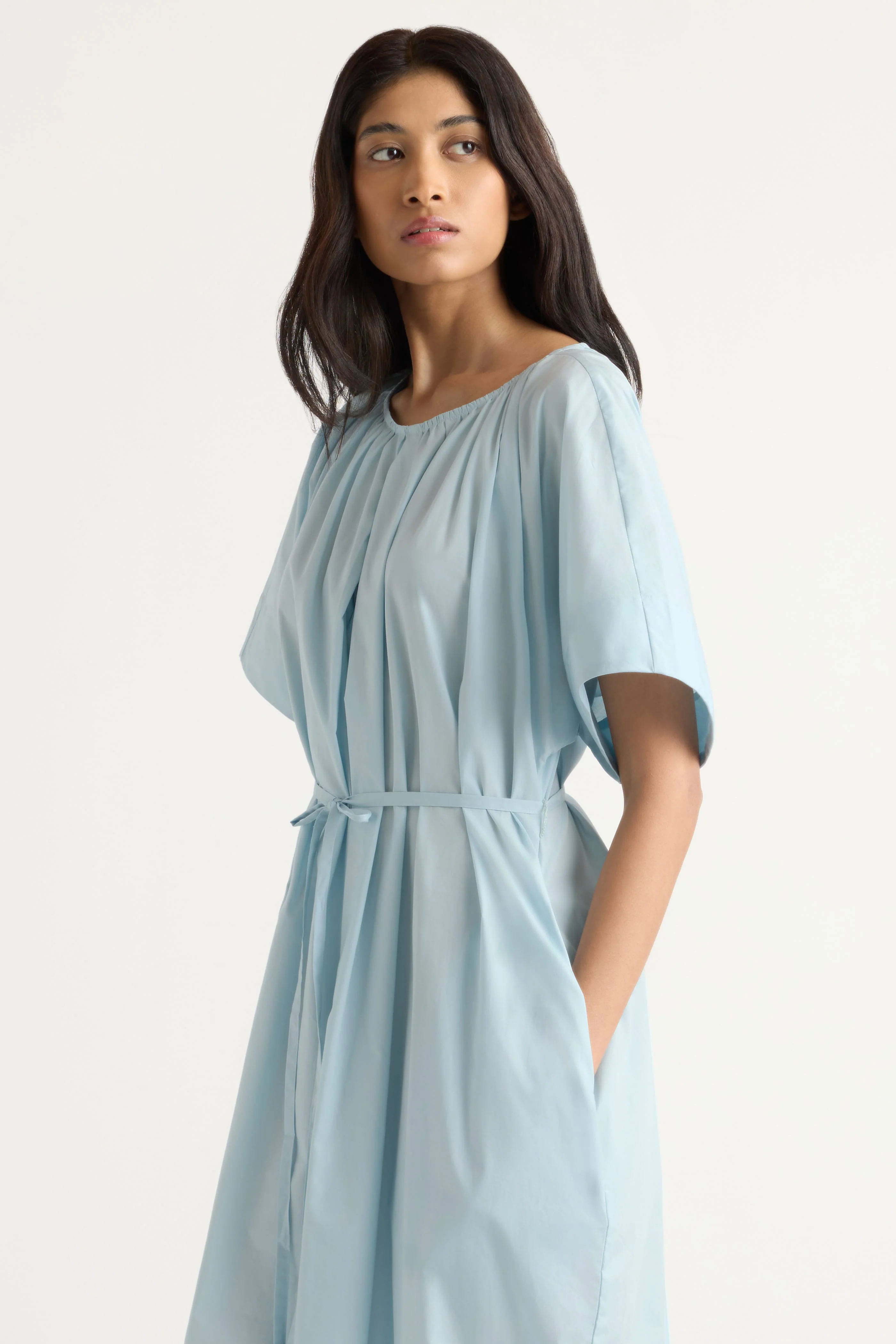 Katya Cotton Poplin Tie-Waist Dress - Image 3