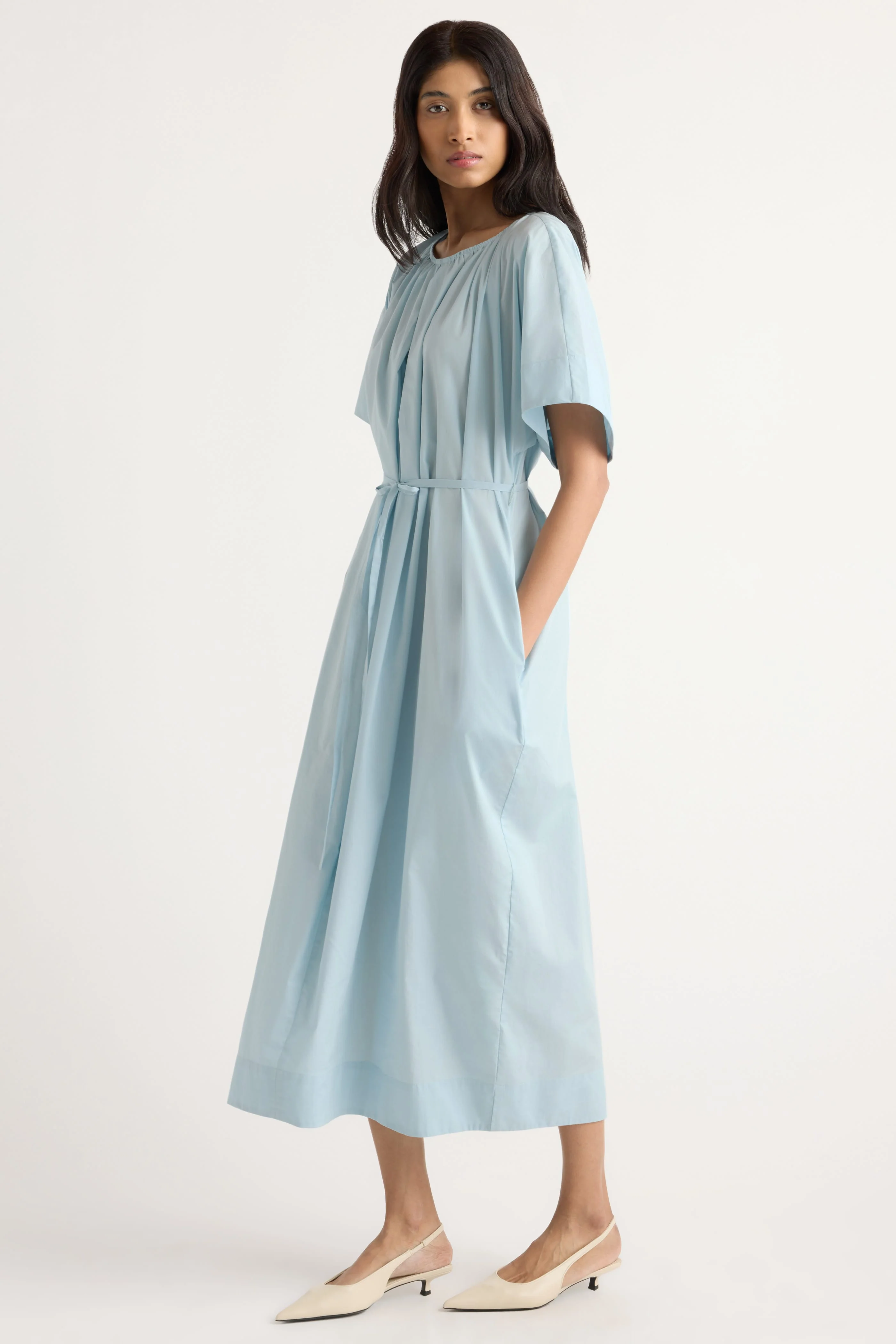 Katya Cotton Poplin Tie-Waist Dress - Image 4