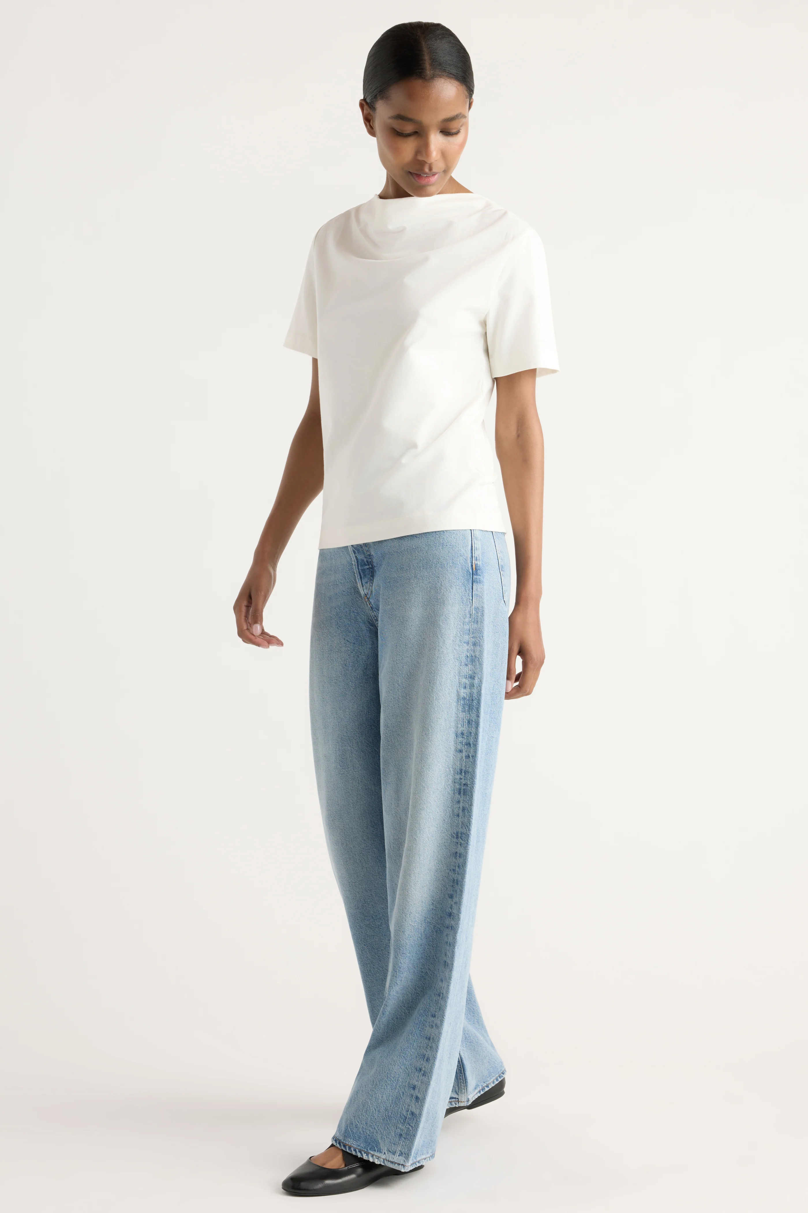Kendra Organic Cotton Cowl-Neck Tee - Image 3