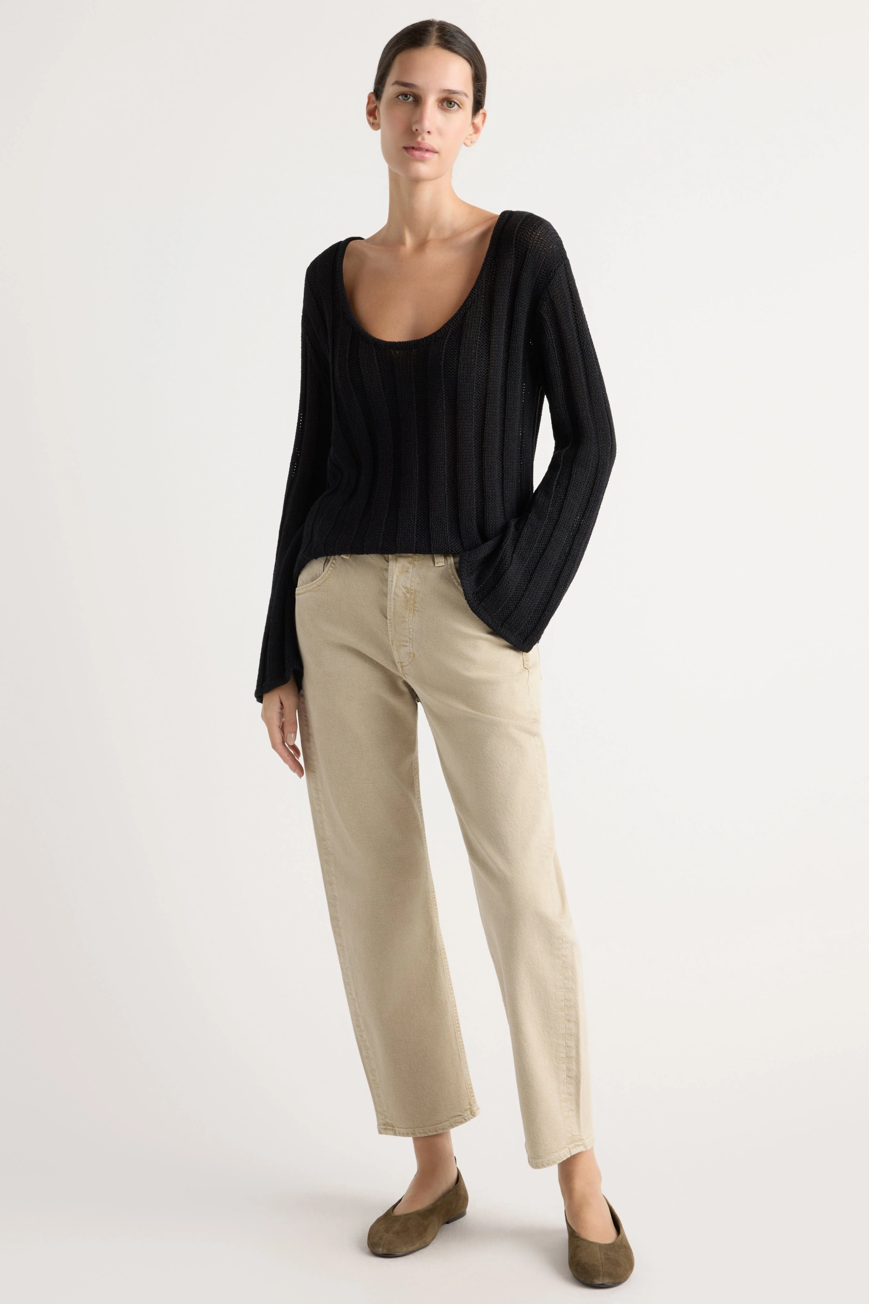 Leah Ribbed Scoop-Neck Sweater - Image 3