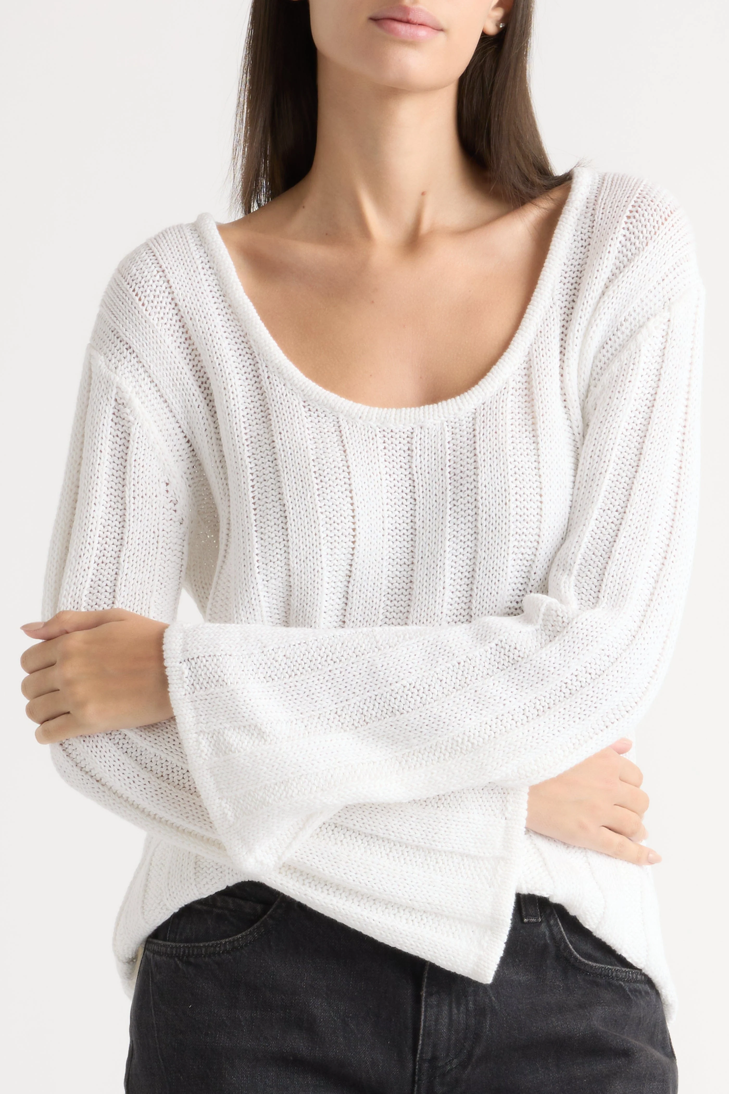 Leah Ribbed Scoop-Neck Sweater - Image 5