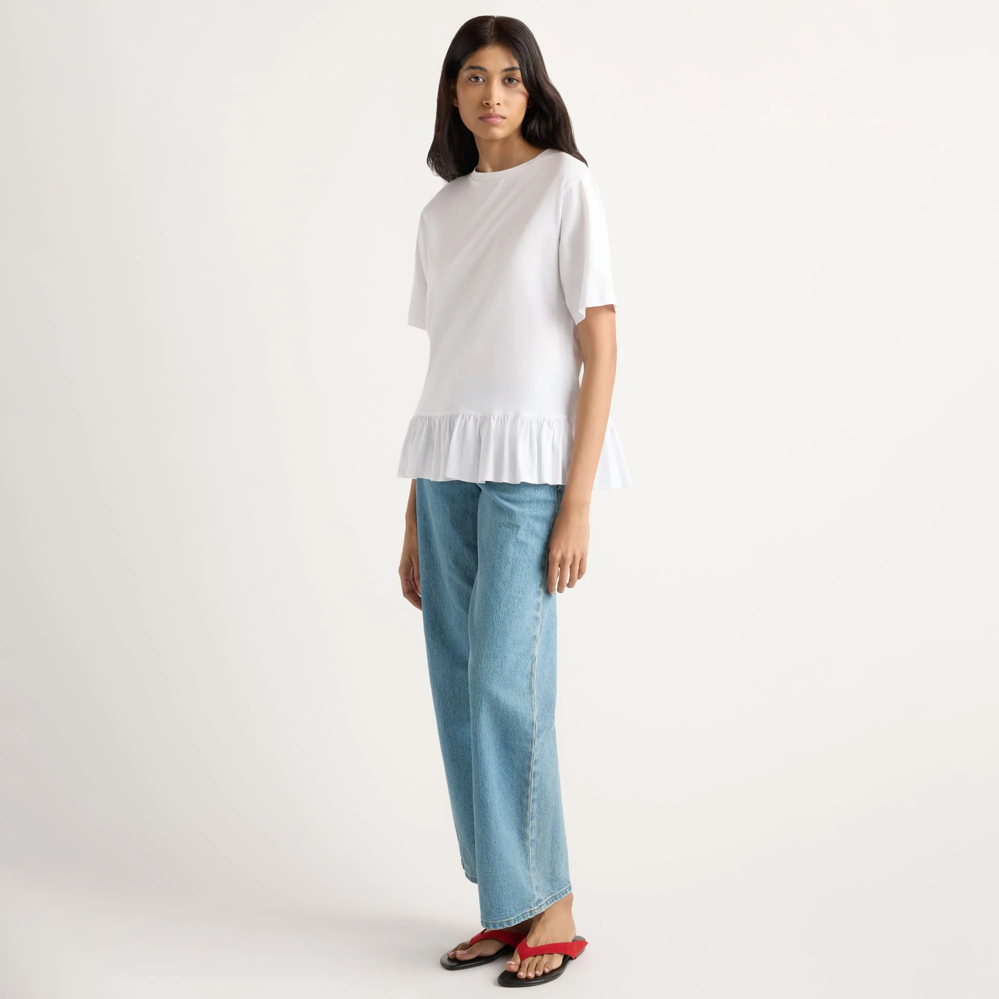 Leonie Organic Cotton Ruffled Tunic Tee