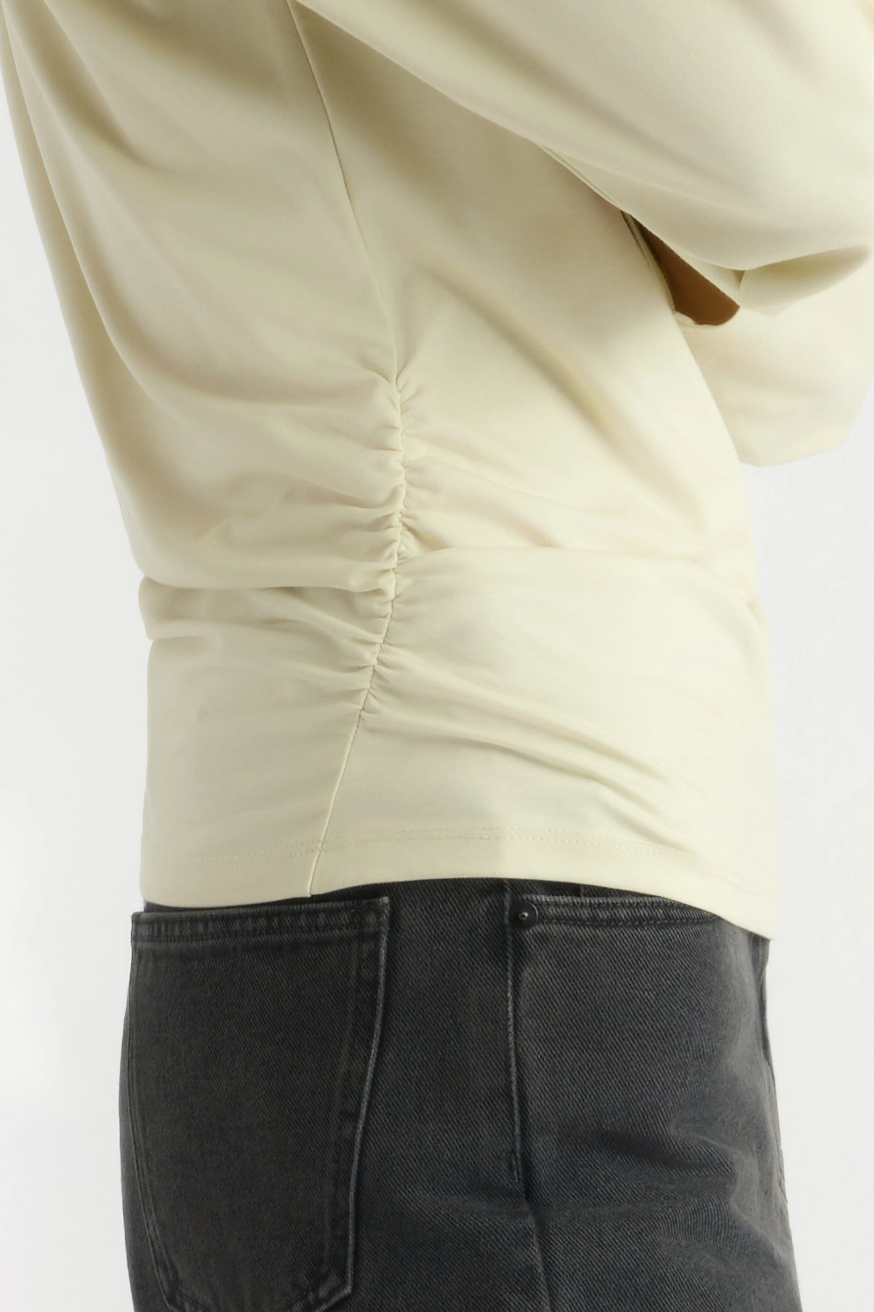Letha Twisted-Hem Slit-Neck Tee - Image 6