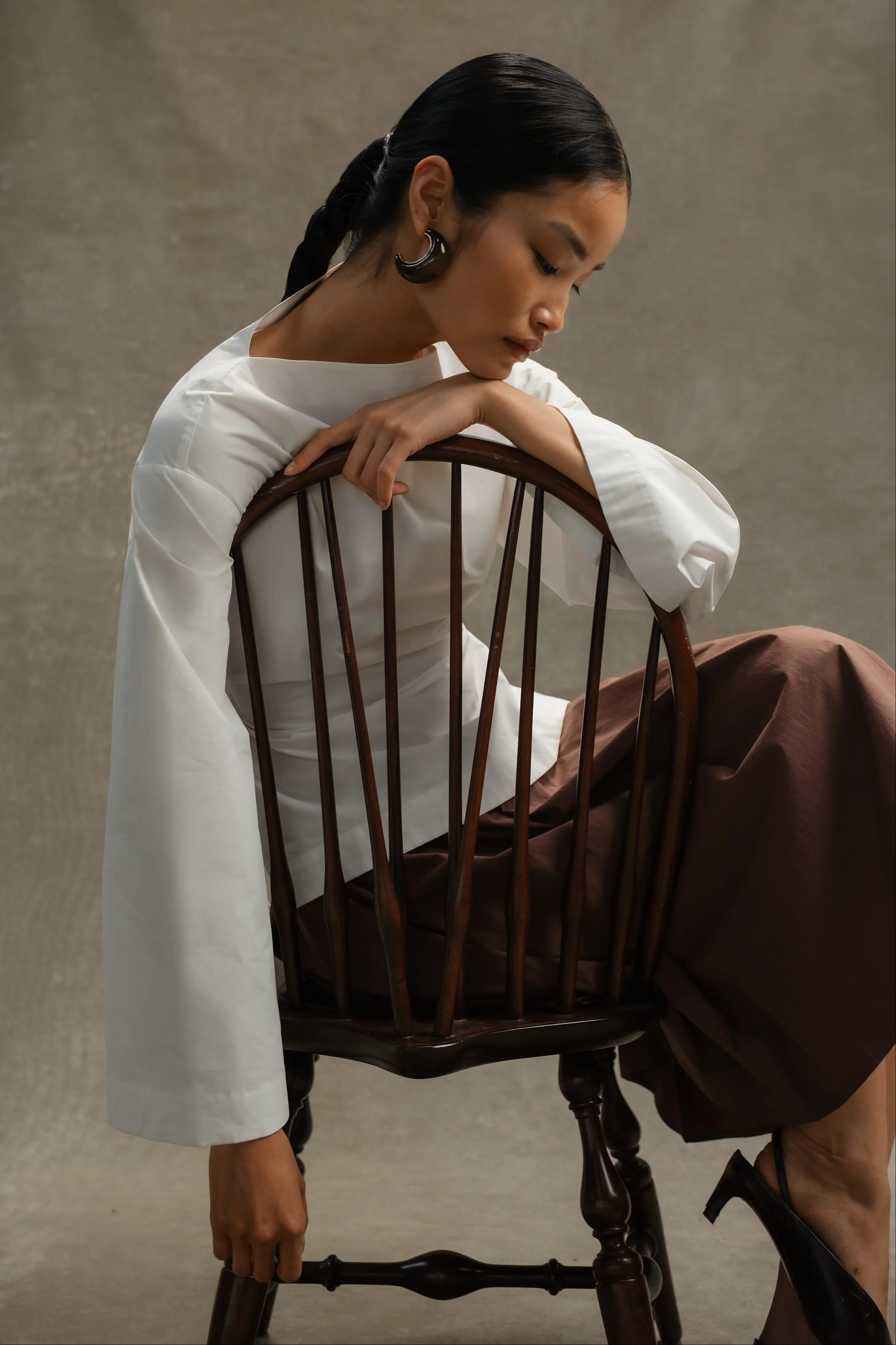 Lilian Sculpted Flare-Sleeve Blouse - Image 9