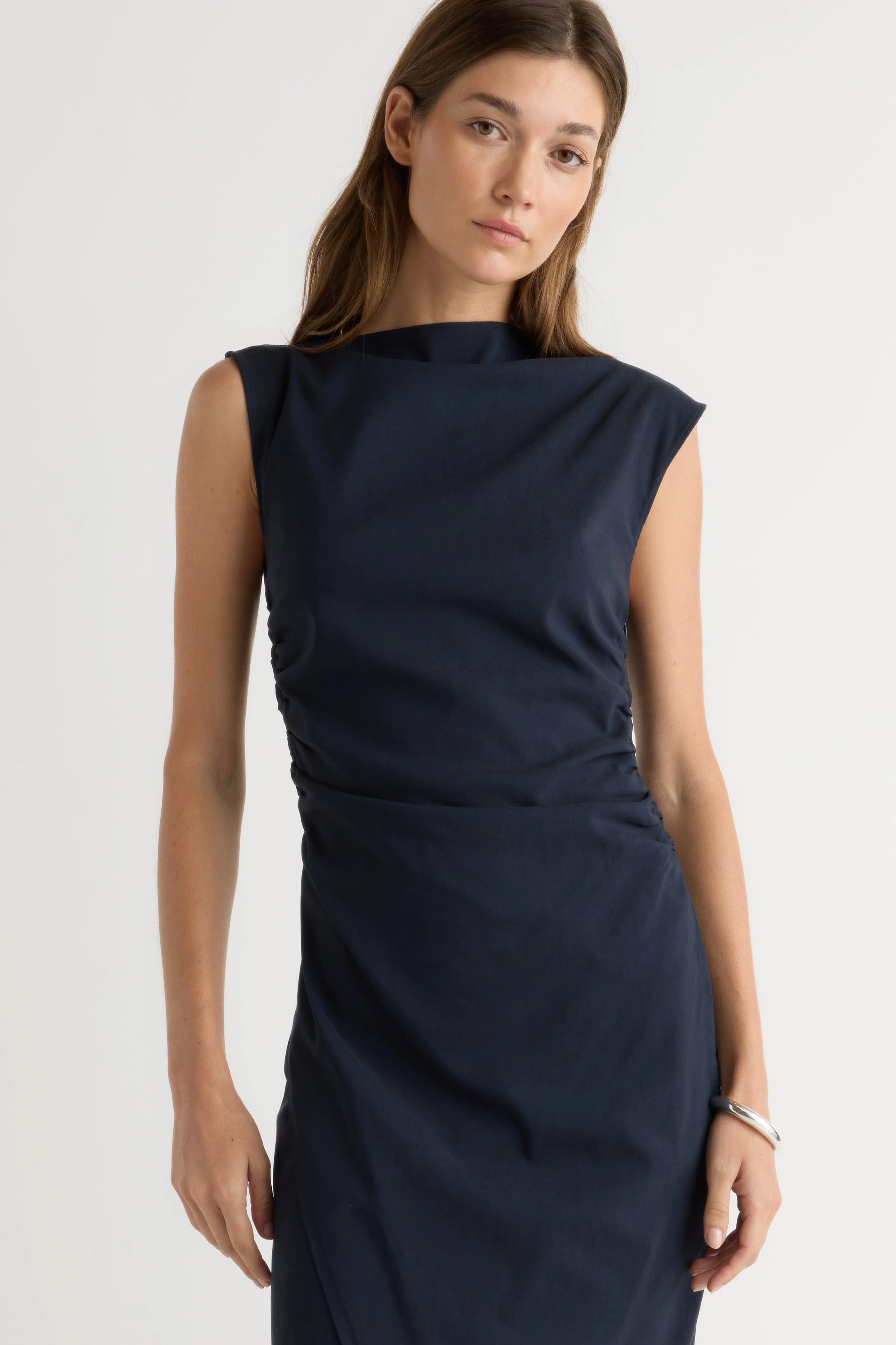 Manon Asymmetric-Neck Ruched Dress - Image 5
