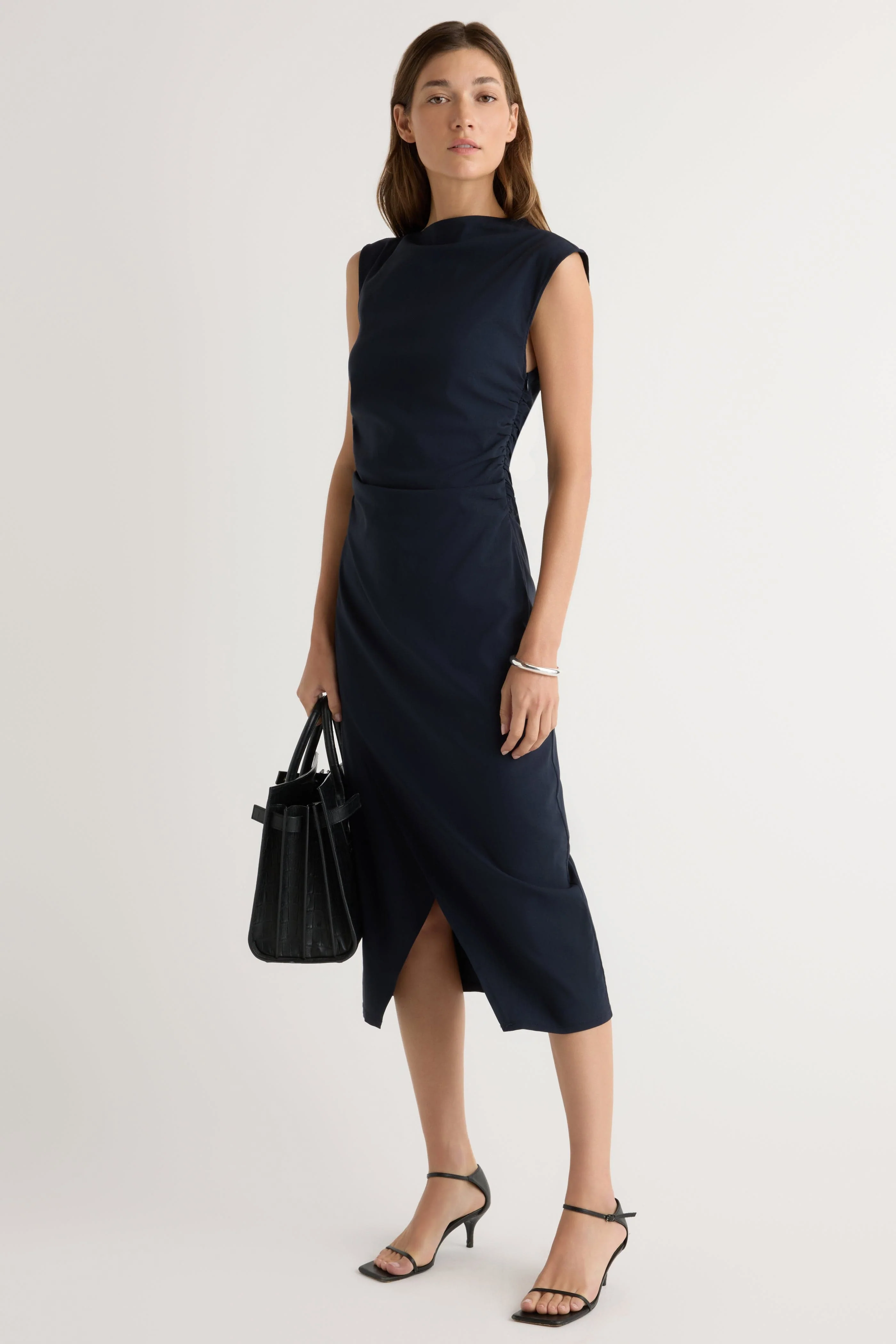Manon Asymmetric-Neck Ruched Dress - Image 6