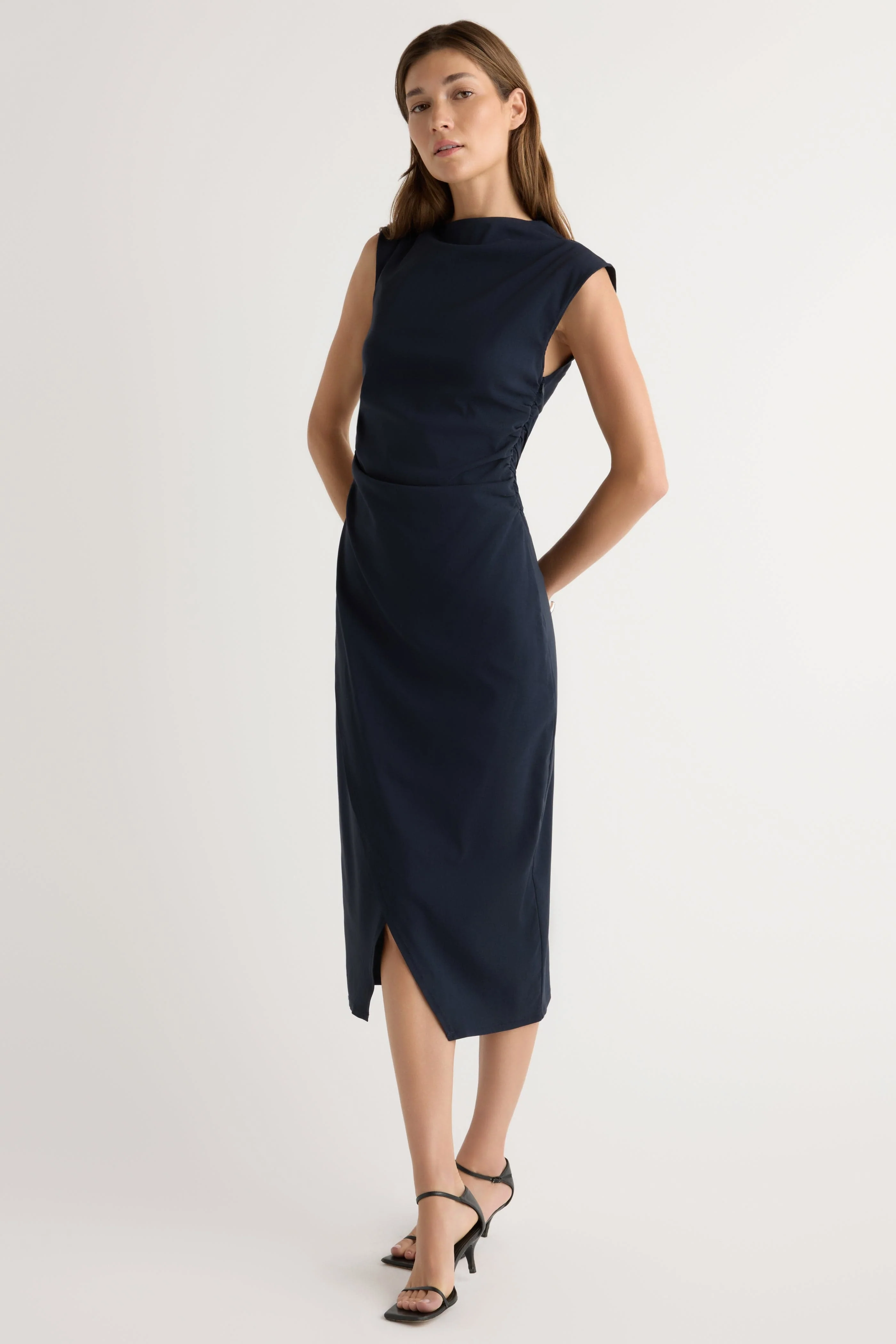 Manon Asymmetric-Neck Ruched Dress - Image 8