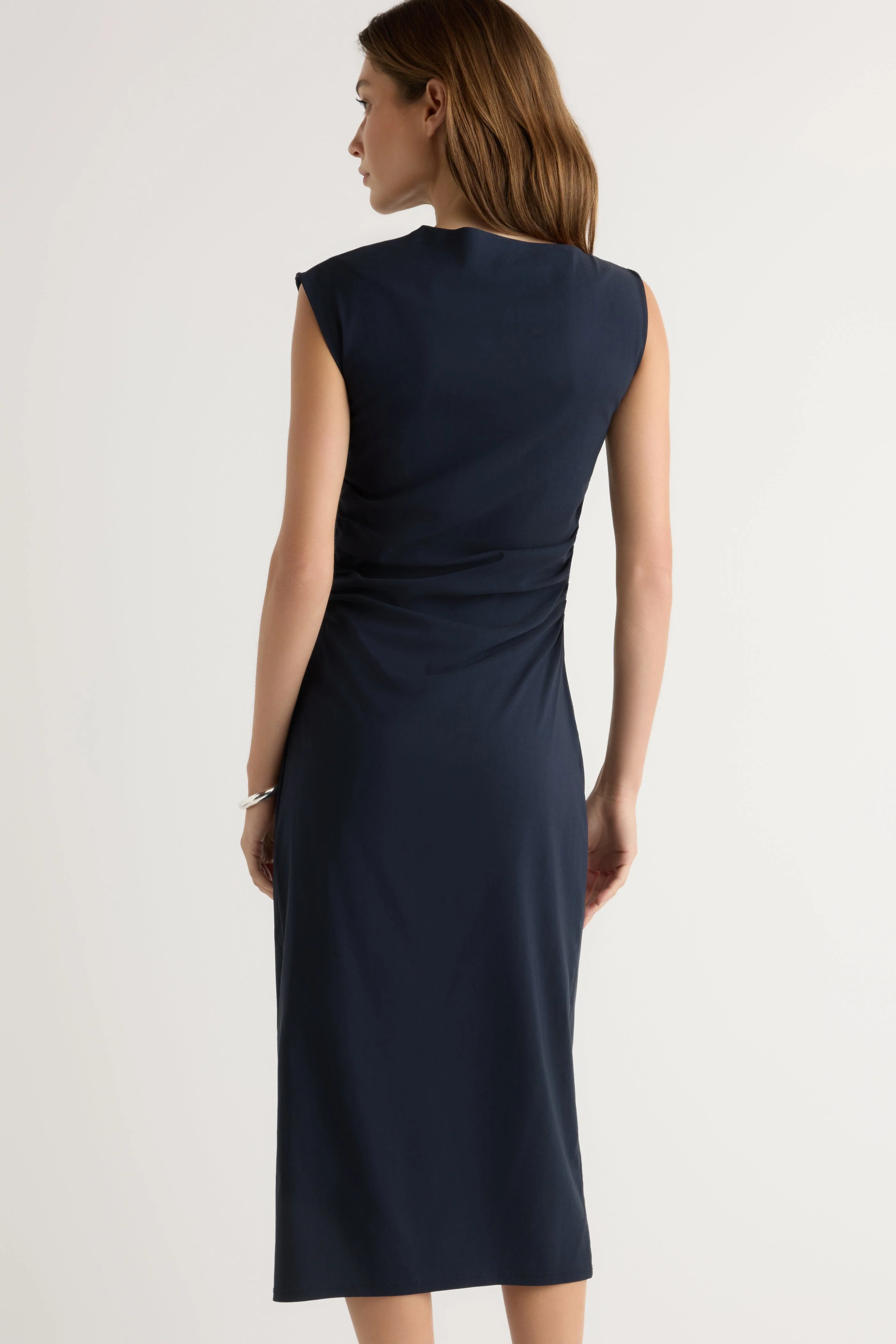 Manon Asymmetric-Neck Ruched Dress - Image 9
