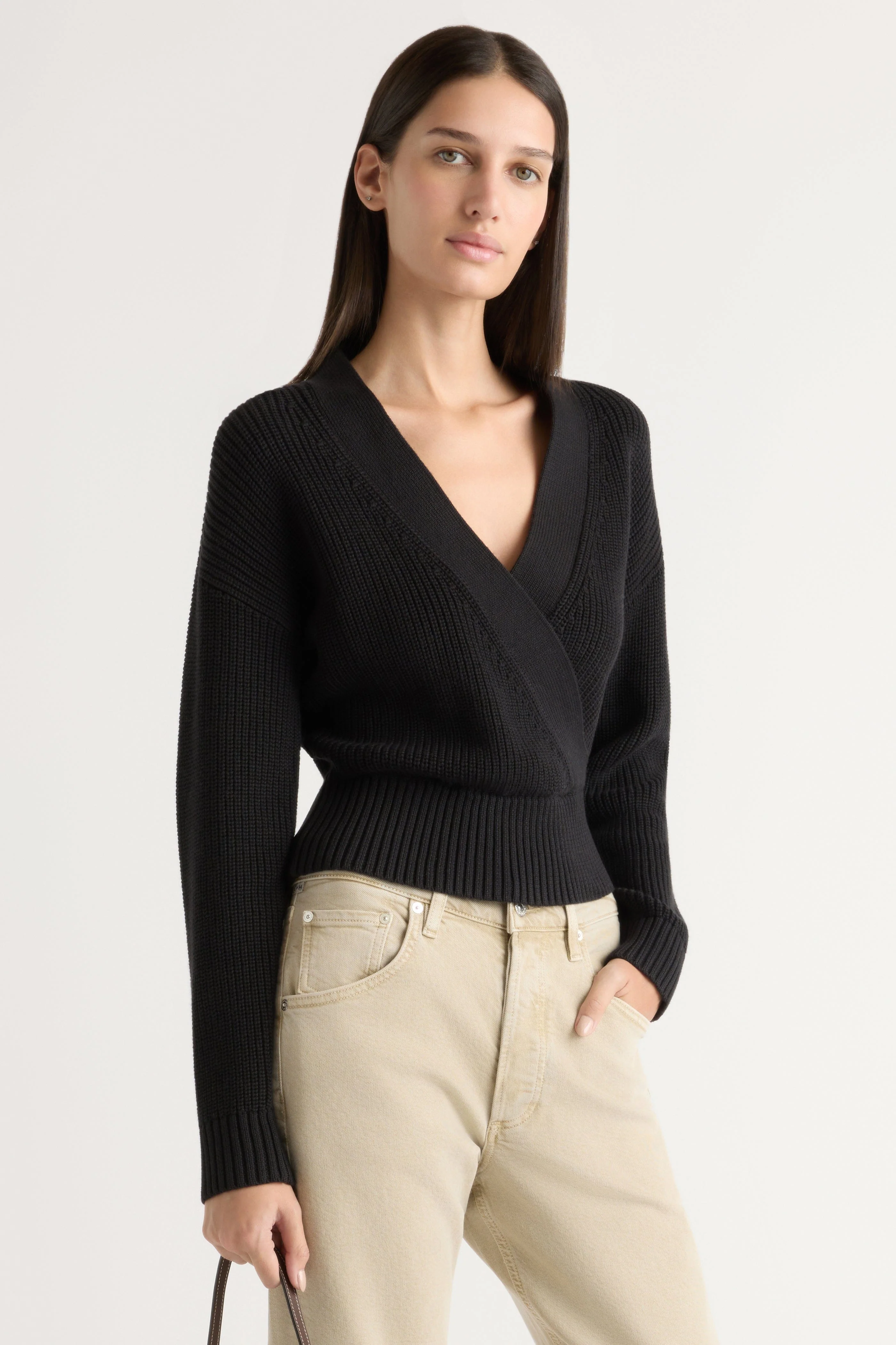 Maren Cropped V-Neck Sweater - Image 2