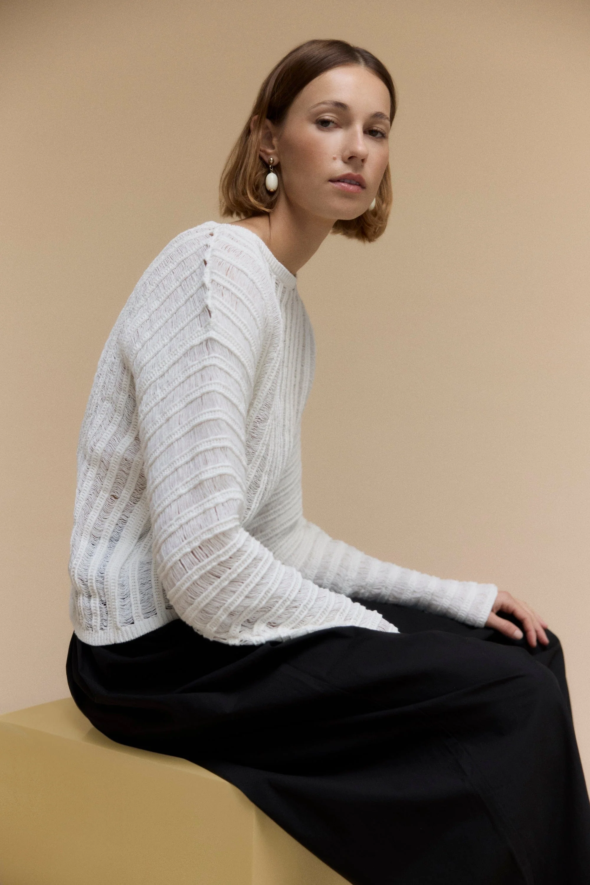 Matteo Semi-Sheer Open-Knit Sweater - Image 9