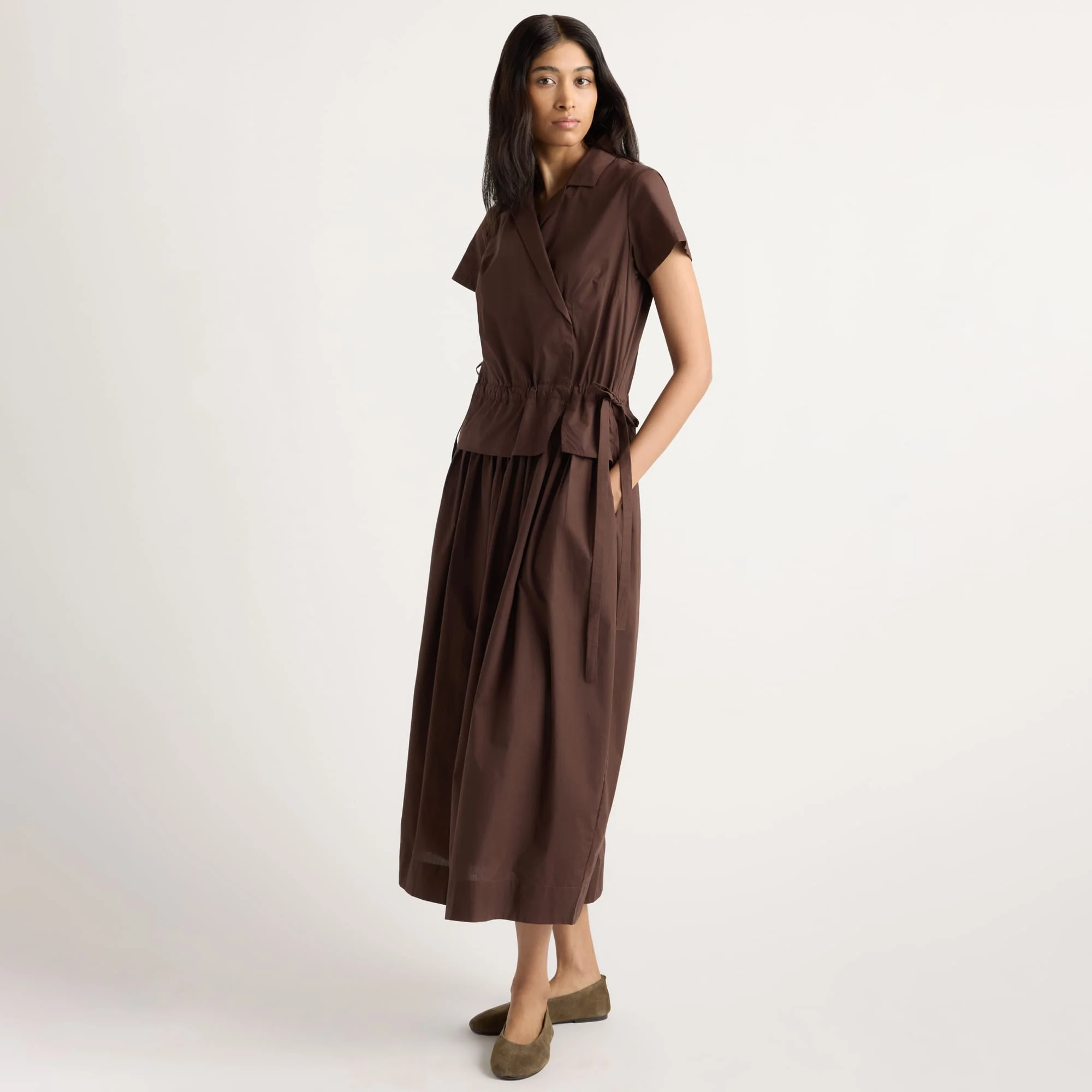 Mitsuki Organic Cotton Wrap-Shirt Dress