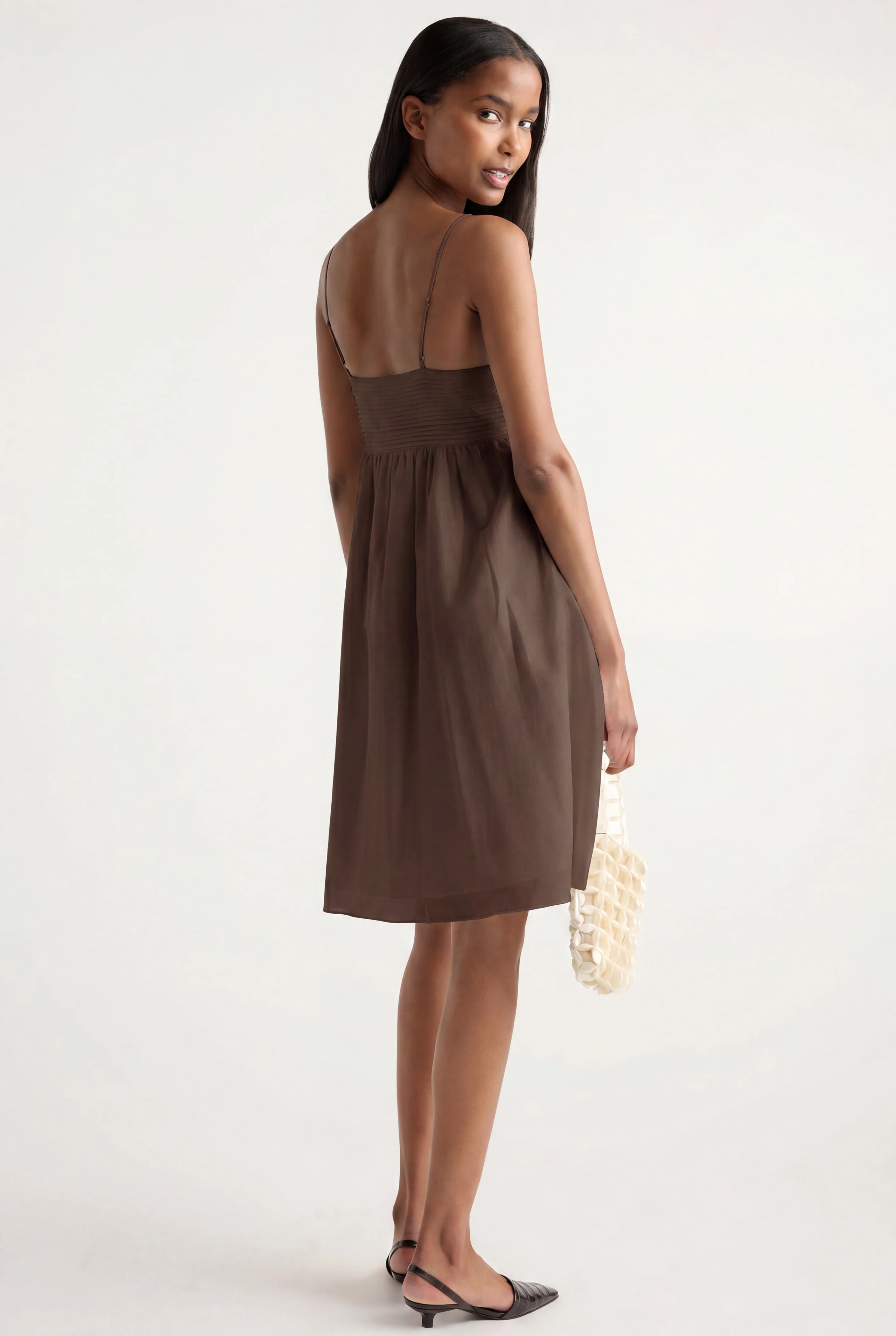 Myra Pintuck Cotton-Silk Dress - Image 6