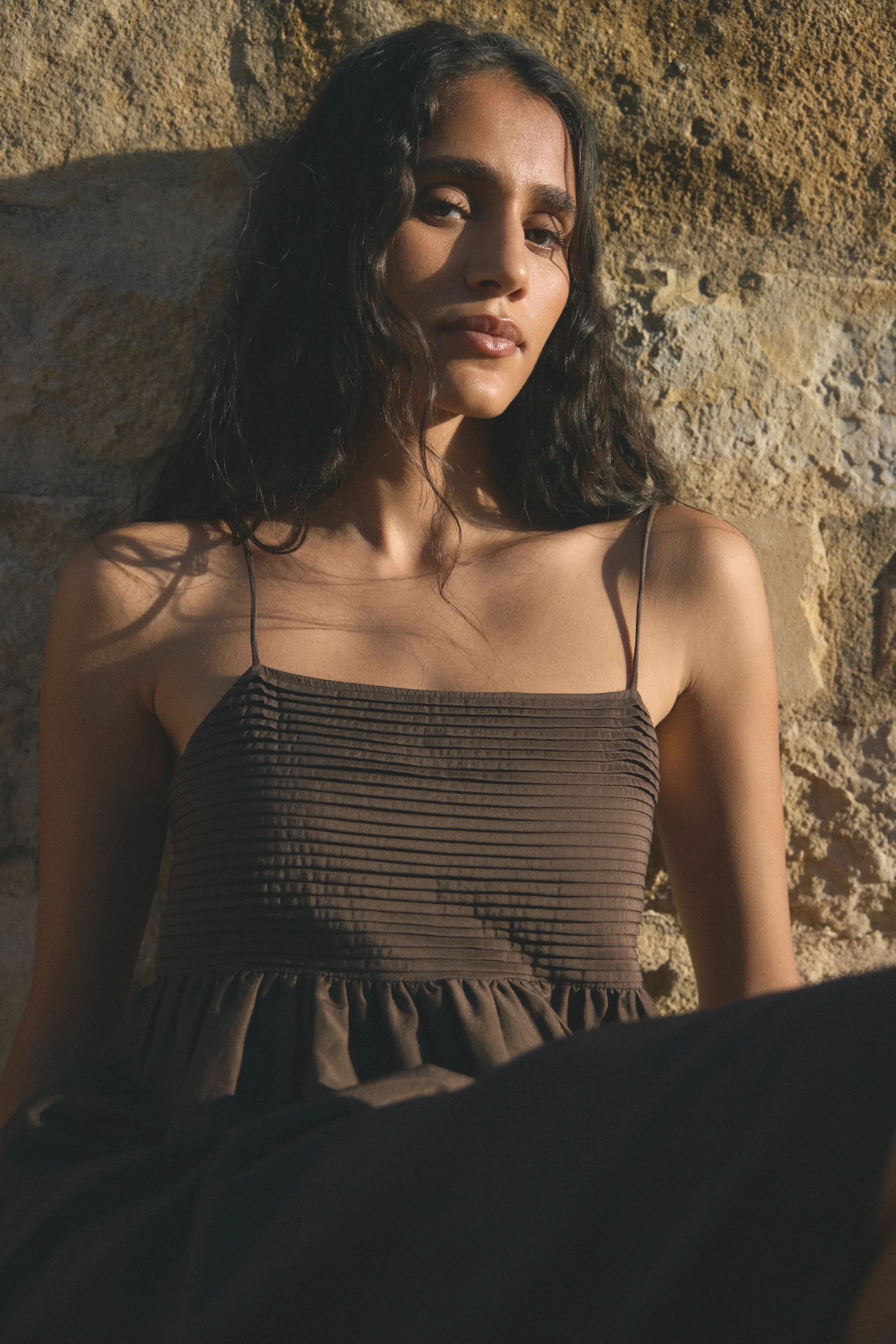 Myra Pintuck Cotton-Silk Dress - Image 8