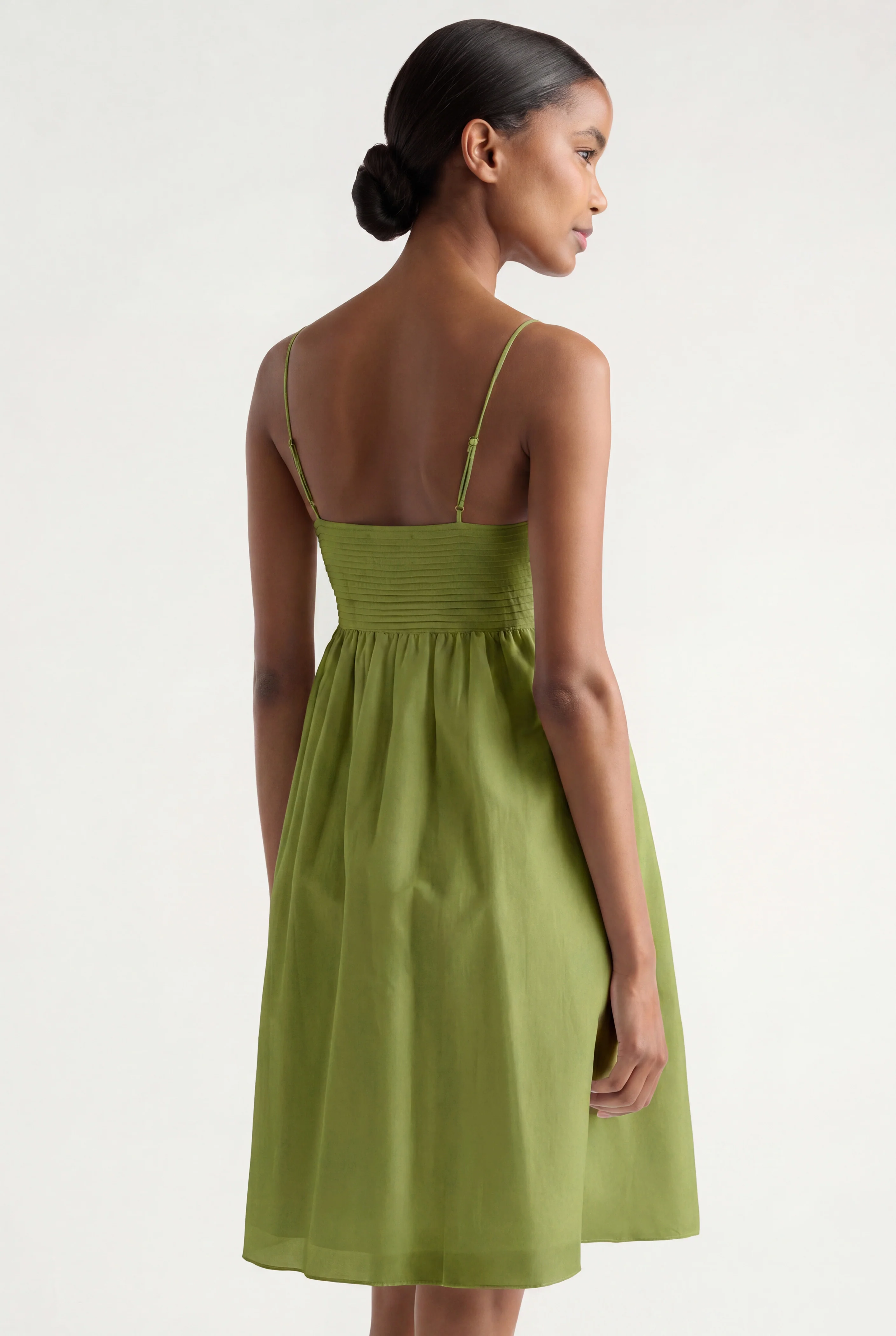 Myra Pintuck Cotton-Silk Dress - Image 7