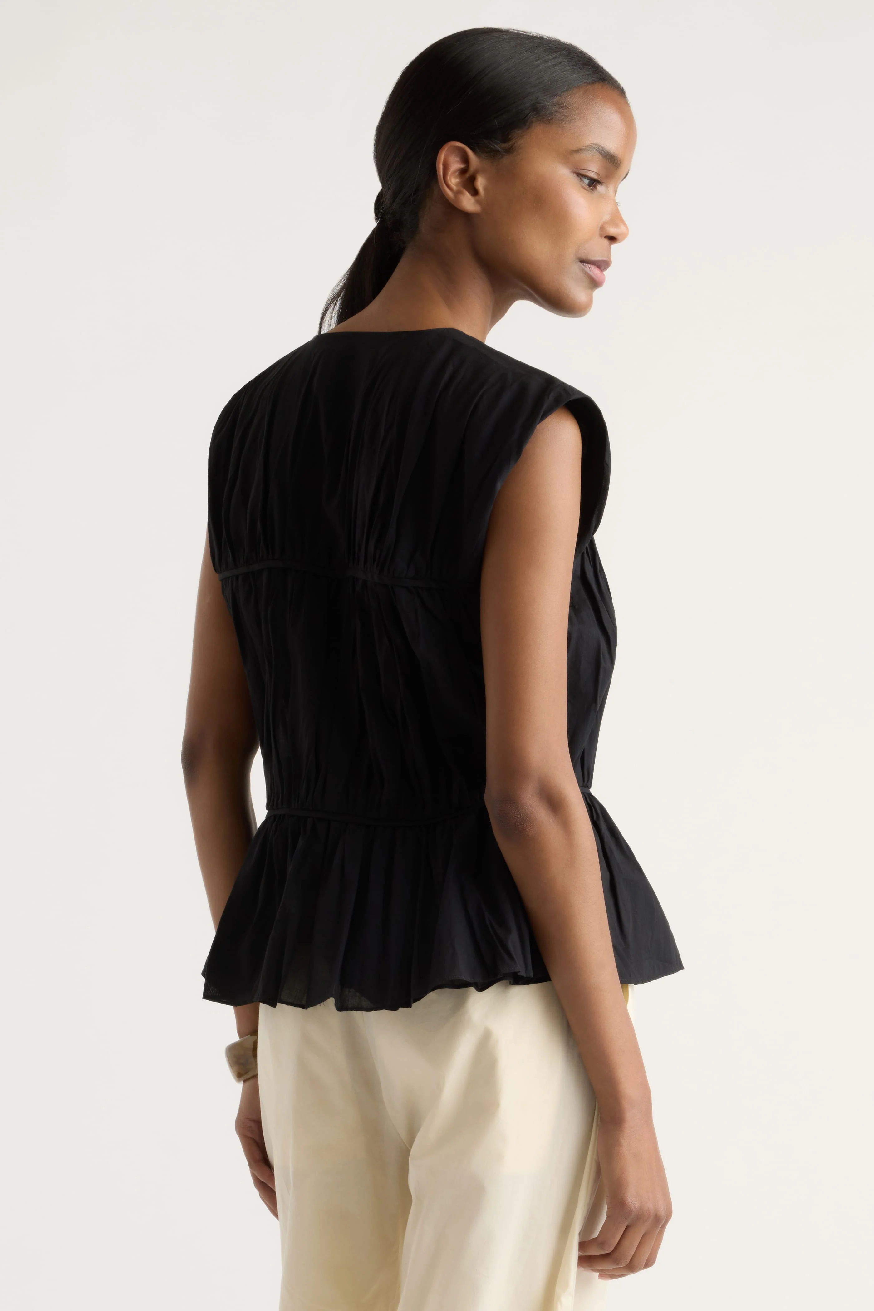 Norah Tie-Front Organic Cotton Blouse - Image 7