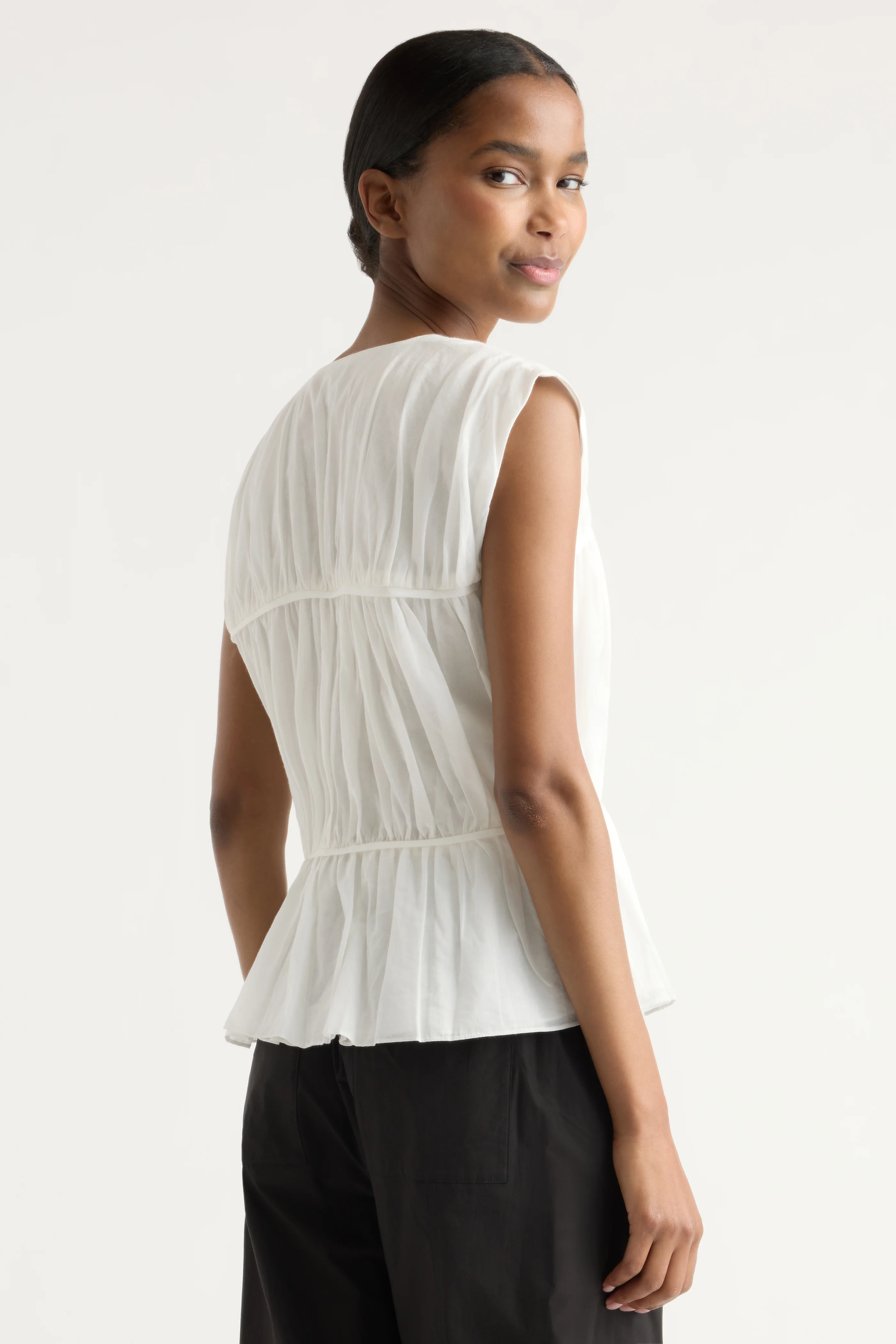 Norah Tie-Front Organic Cotton Blouse - Image 6