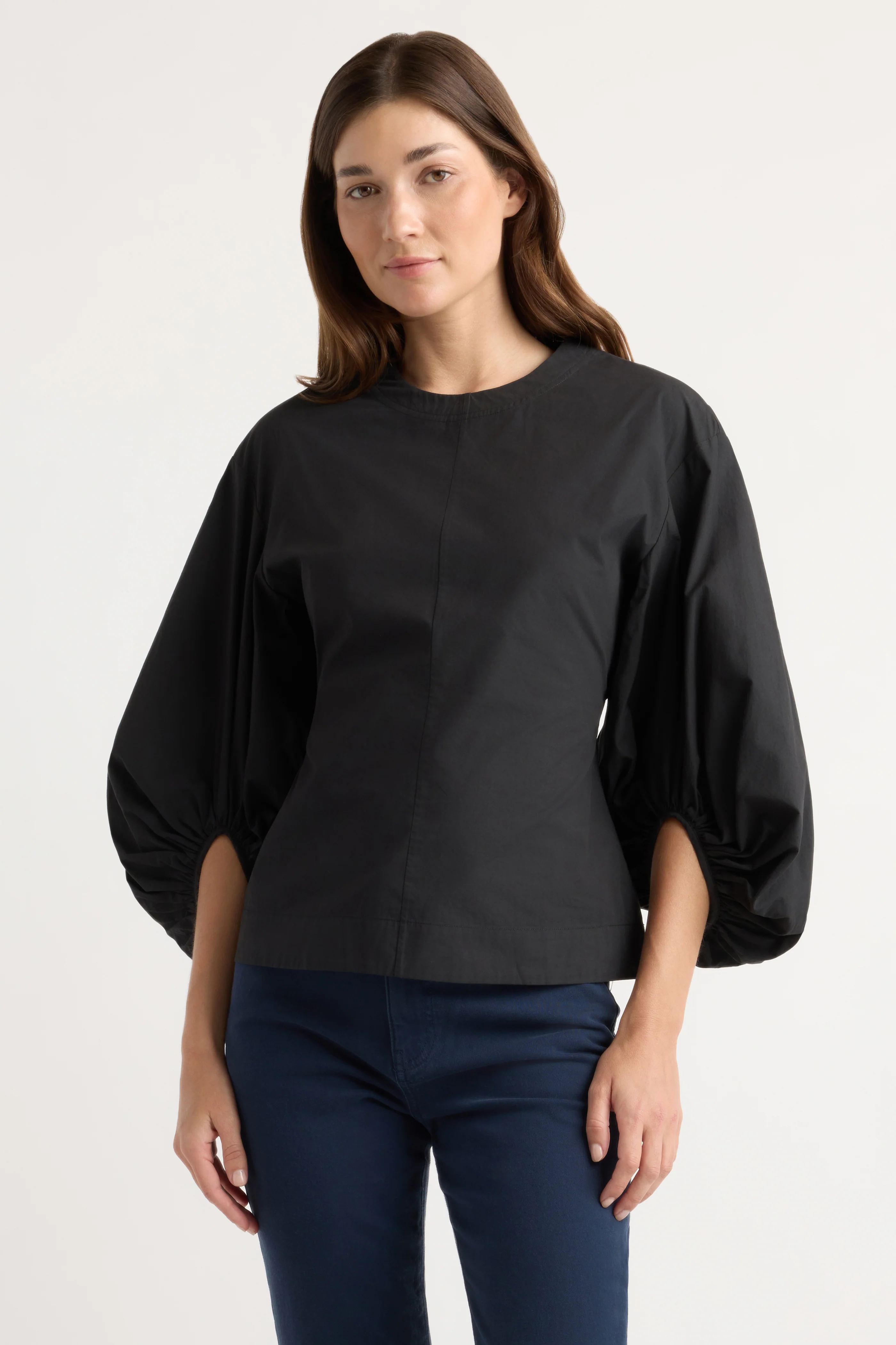 Odessa Sculpted Balloon-Sleeve Blouse - Image 2