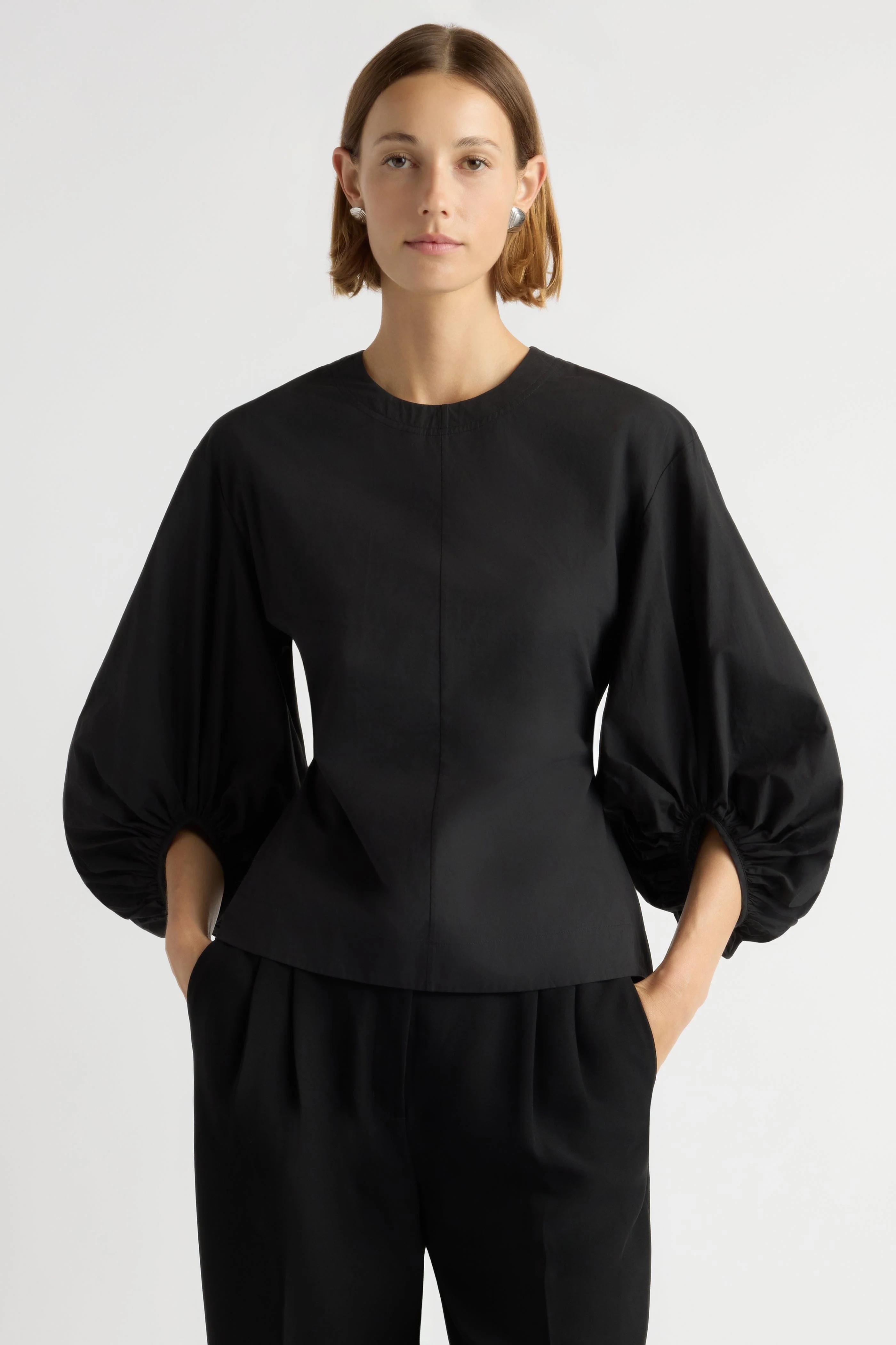 Odessa Sculpted Balloon-Sleeve Blouse - Image 4