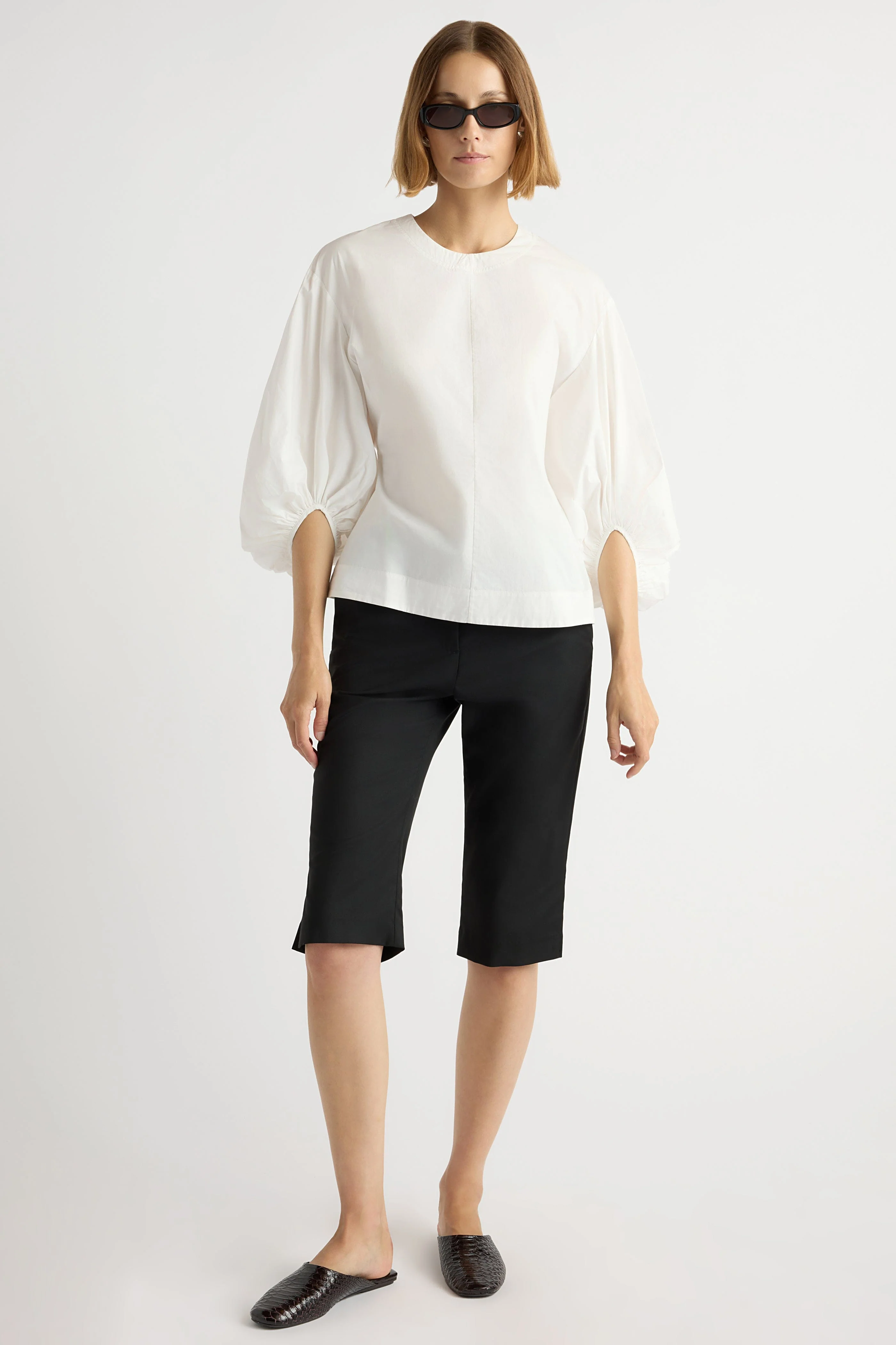 Odessa Sculpted Balloon-Sleeve Blouse - Image 3