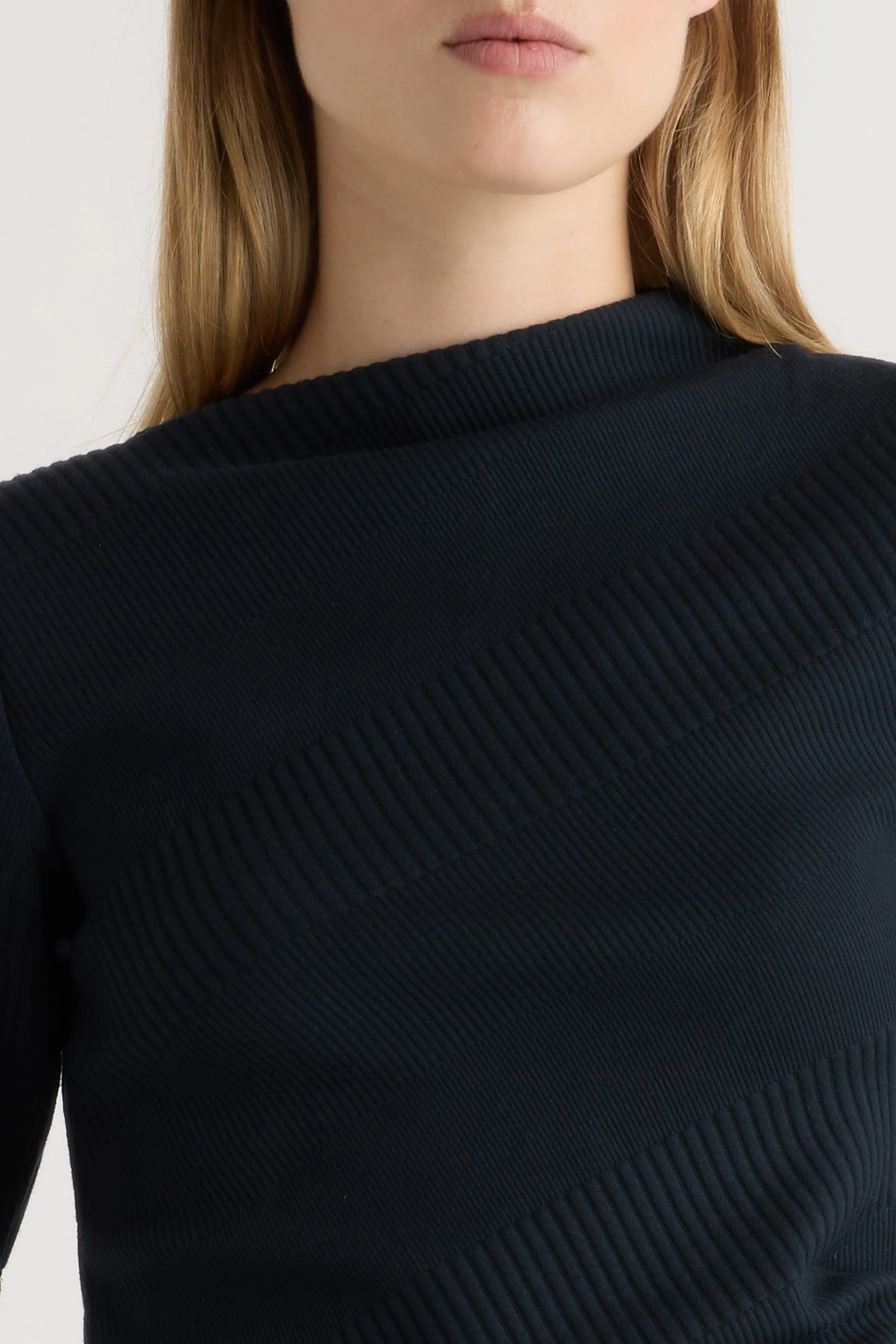 Pauline Ribbed Asymmetric-Neck Top - Image 8