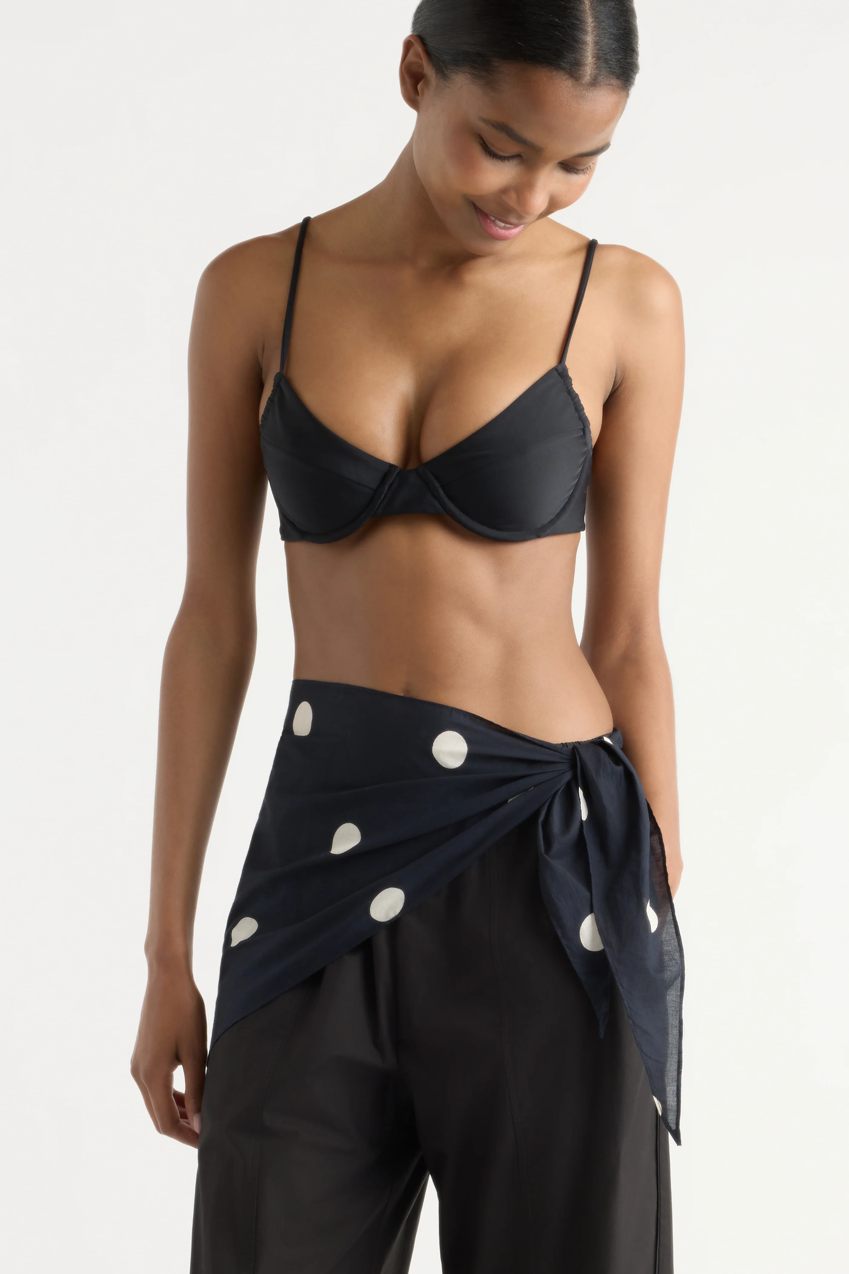 Piper Lightweight Polka Dot Triangle Scarf - Image 3